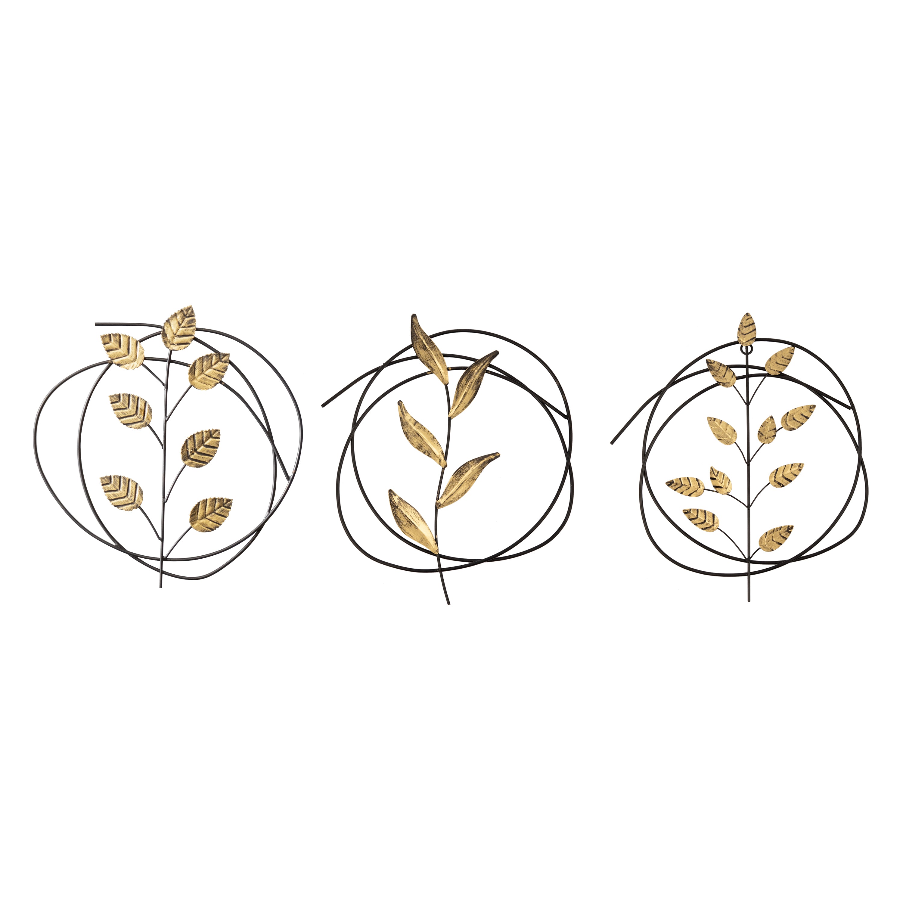 Botanical Leaf Metal Wall Art Set