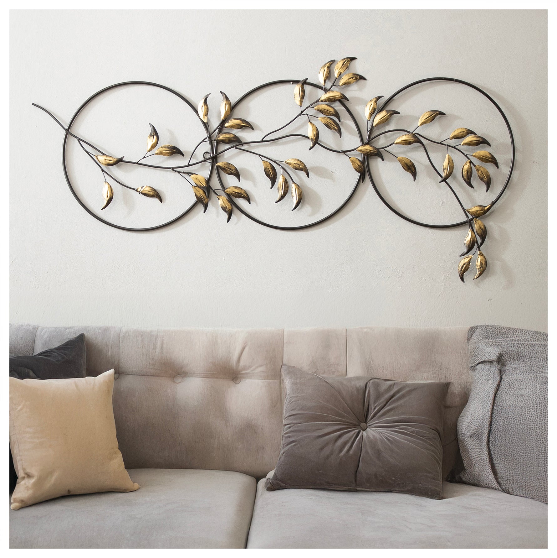 Golden Leaf Metal Wall Art