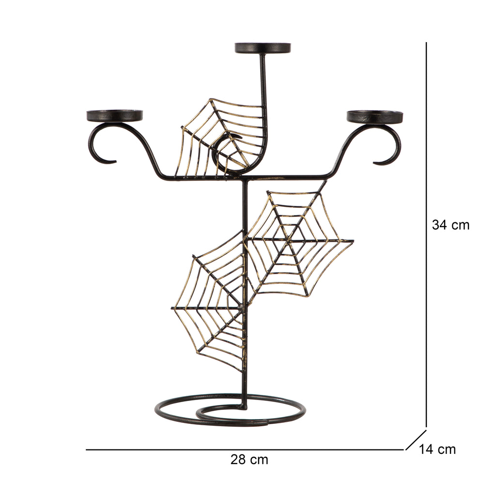 Spider Web Metal Candle Stand