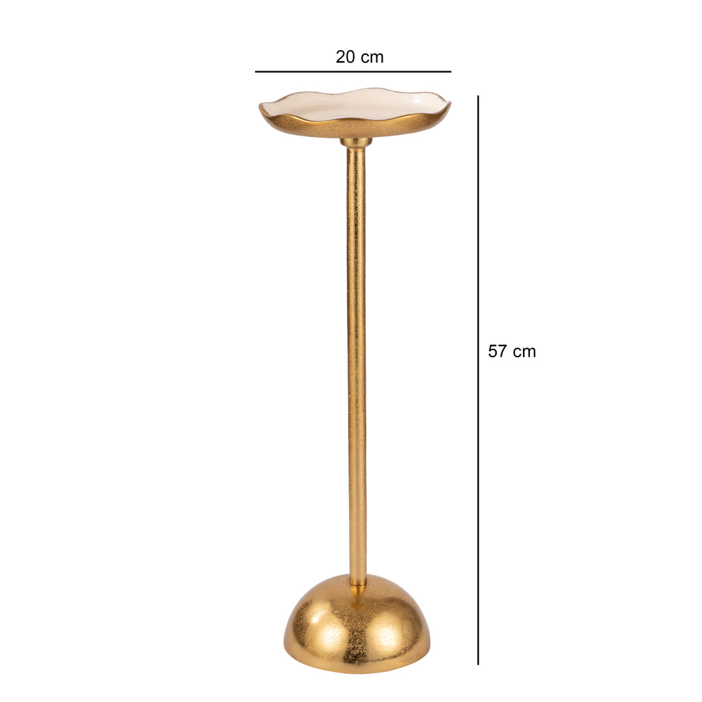 Scalloped Edge Gold Side Table