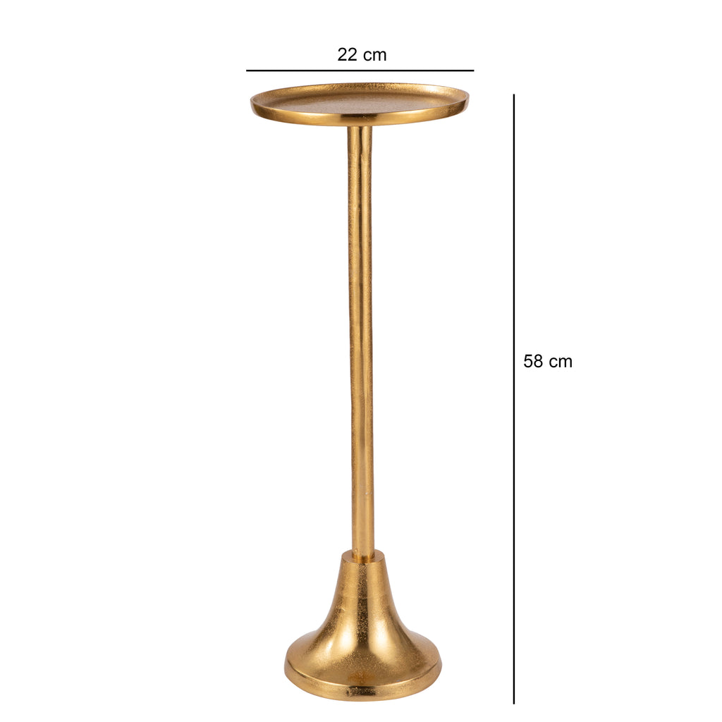 Sleek Gold Pedestal Side Table
