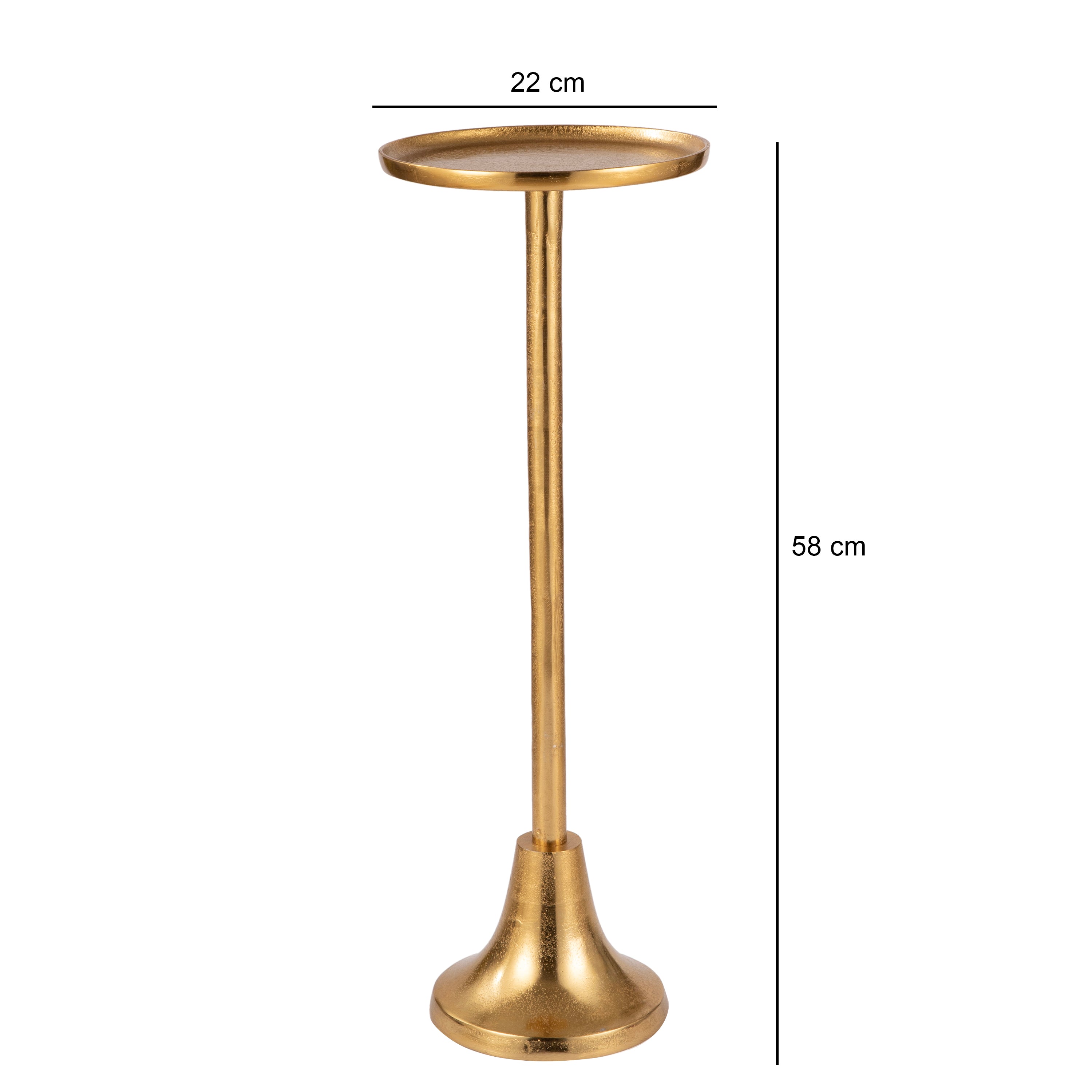 Sleek Gold Pedestal Side Table