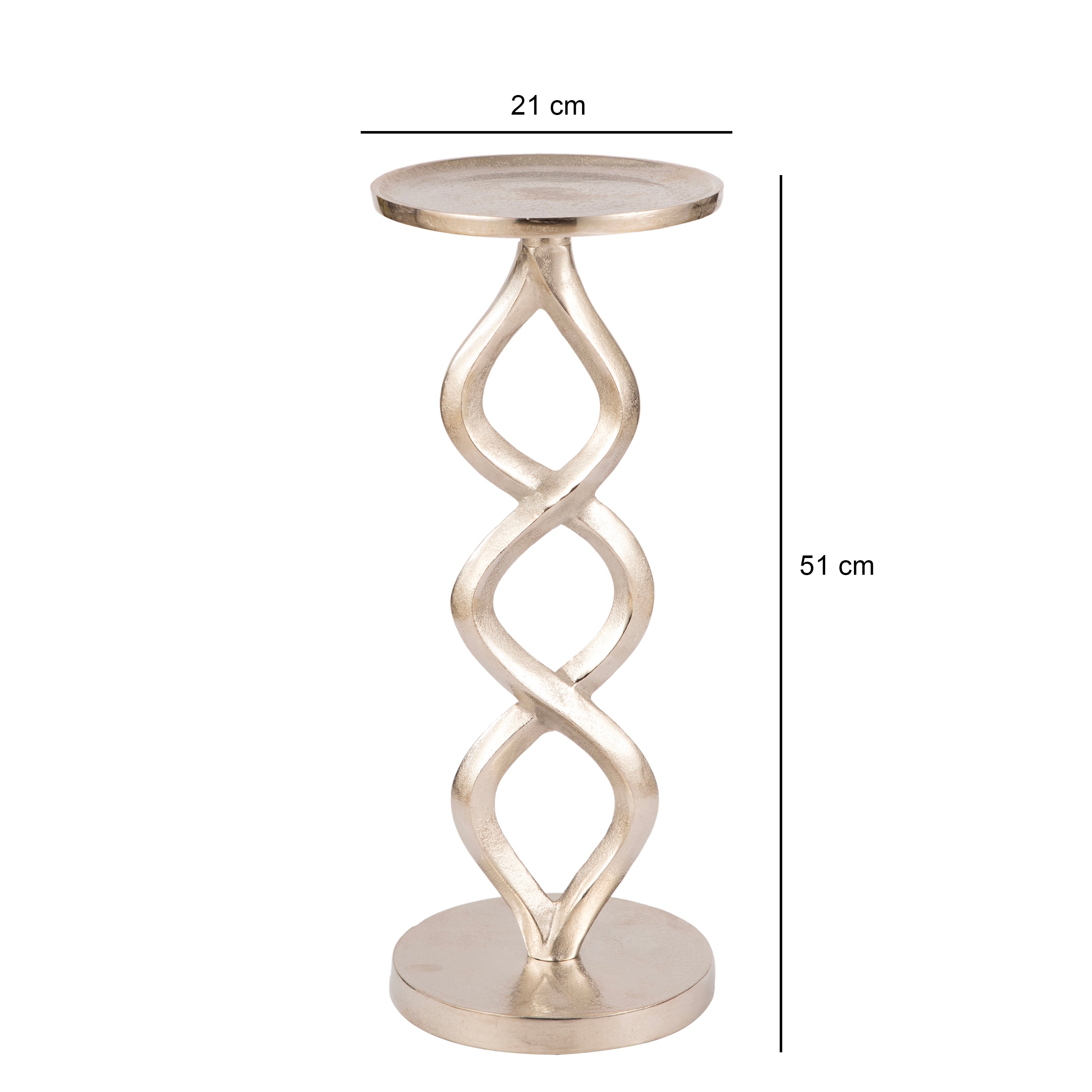 Sculptural Silver Twist Side Table