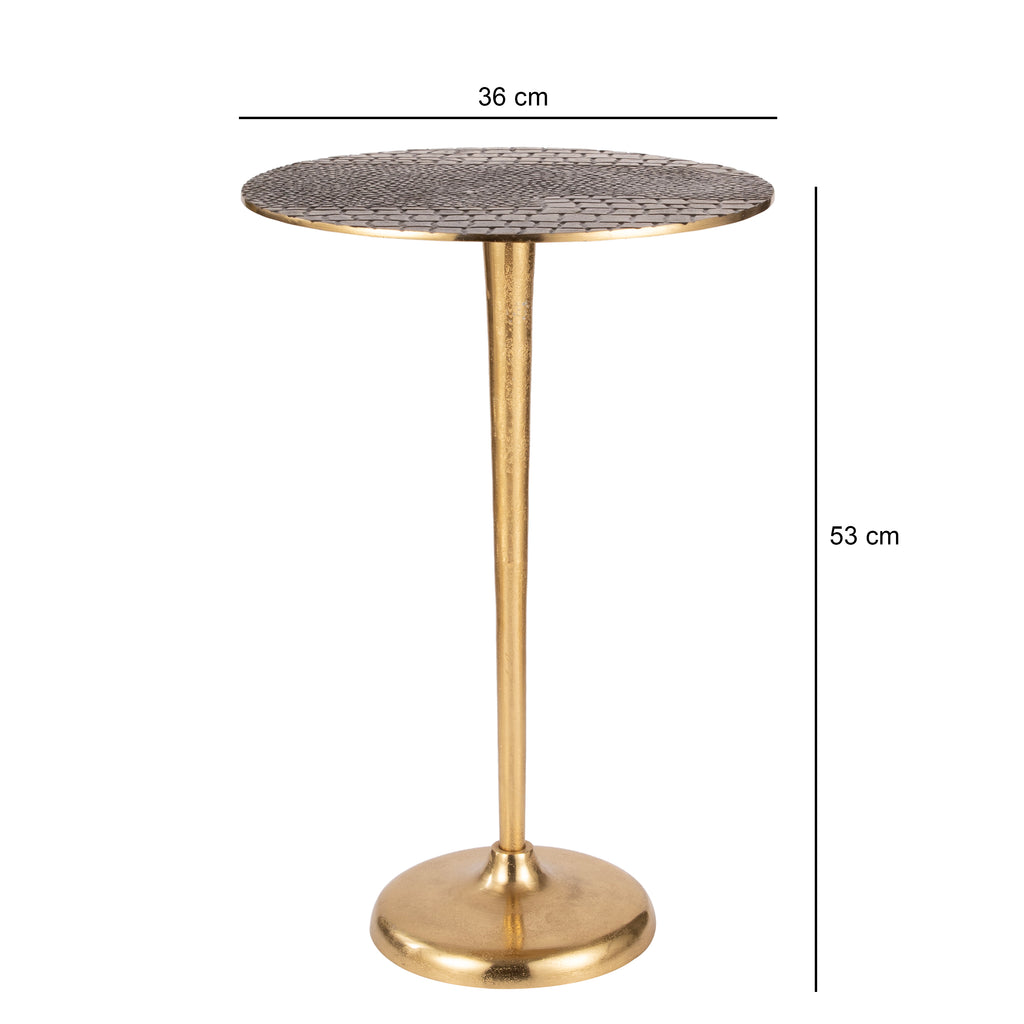 Hammered Metal Accent Table