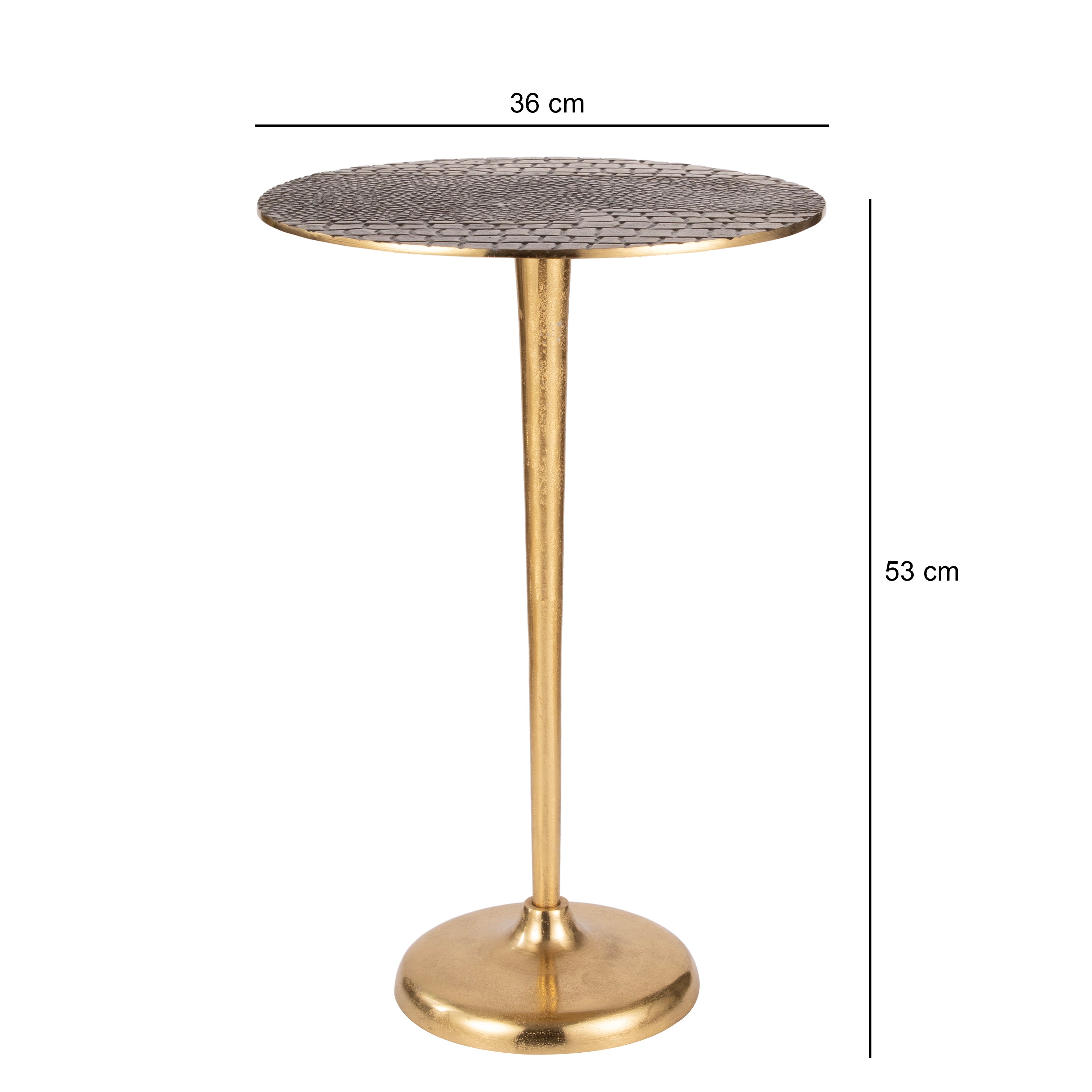 Hammered Metal Accent Table