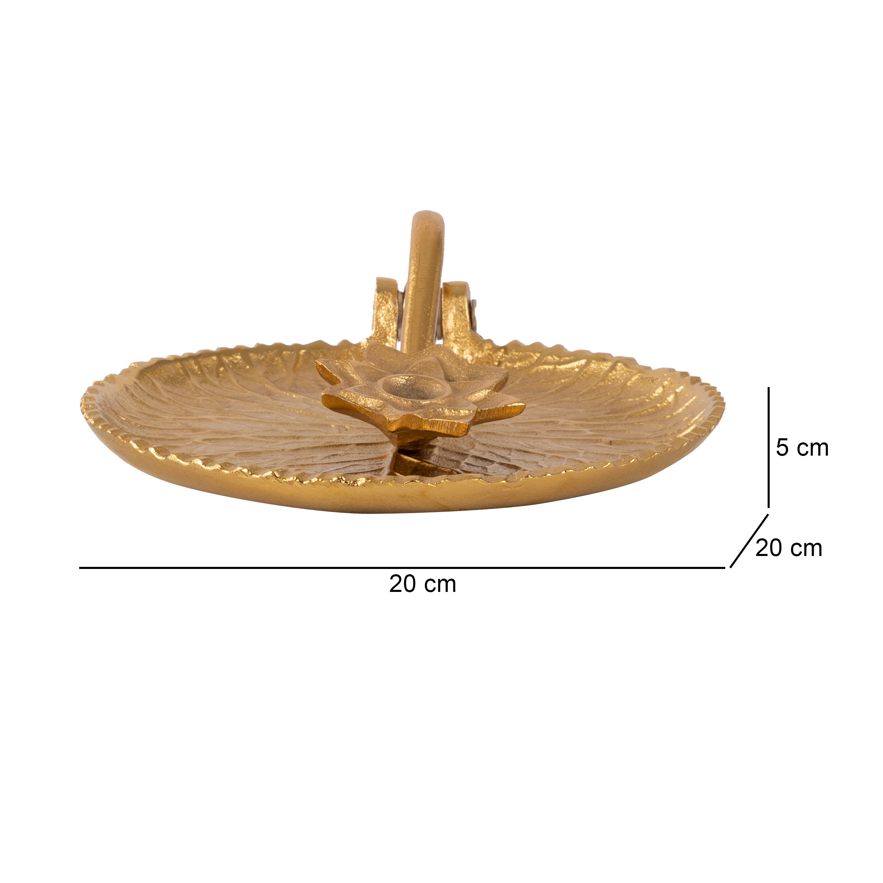 Golden Lotus Leaf Decorative Tray