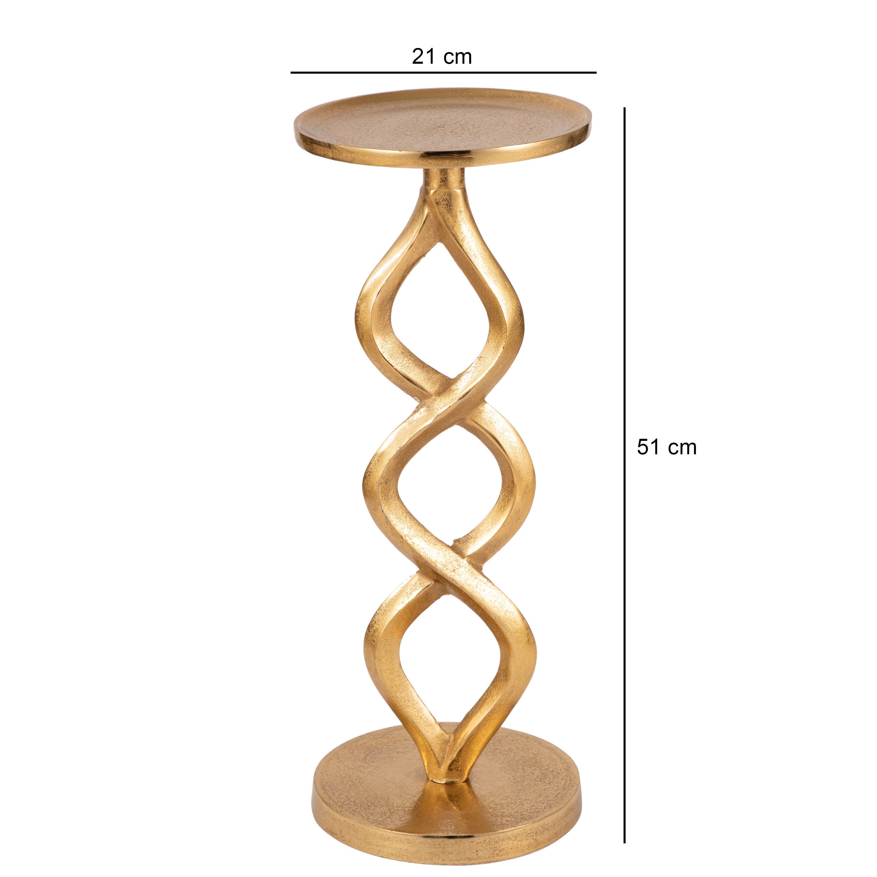 Sculptural Gold Twist Side Table