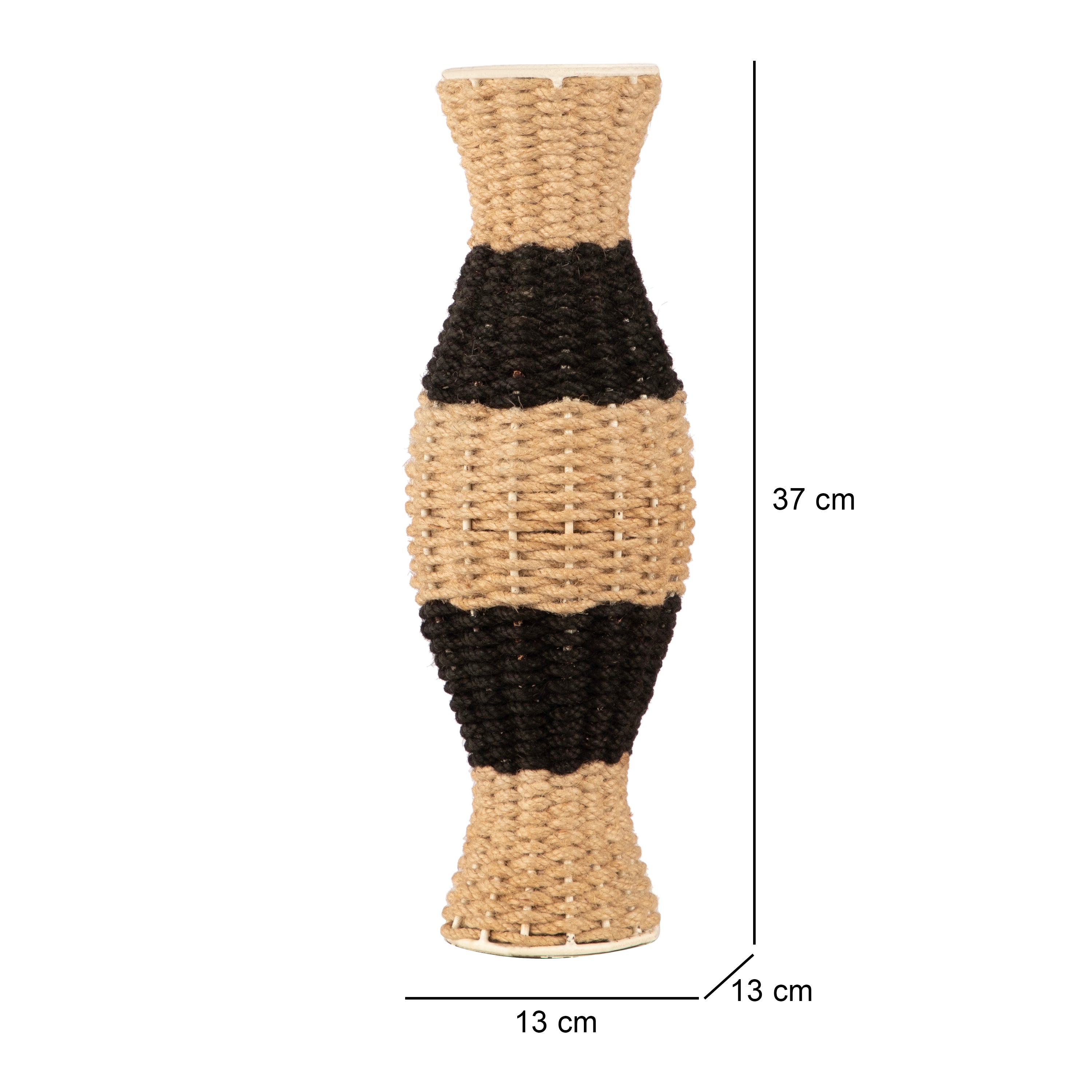 Tall Jute Textured Floor Vase