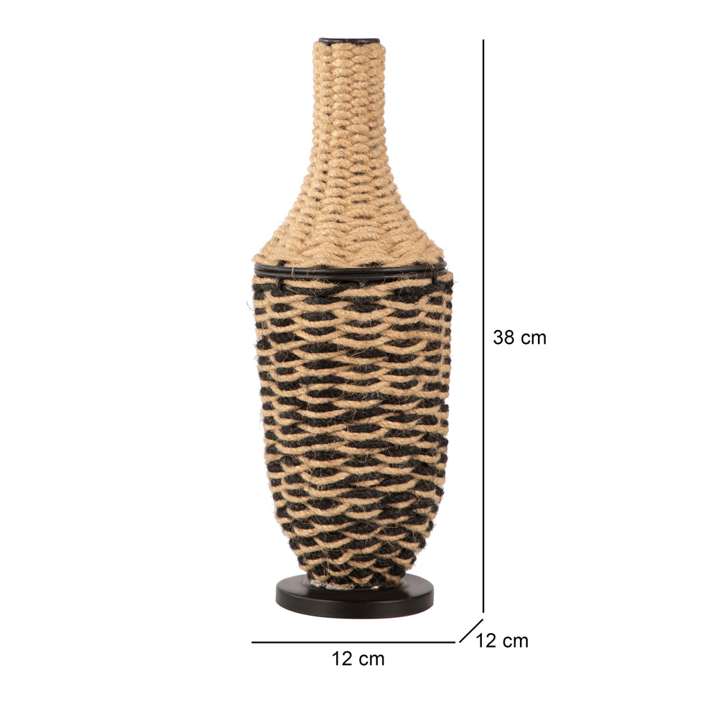 Dual Tone Jute Designer Vase