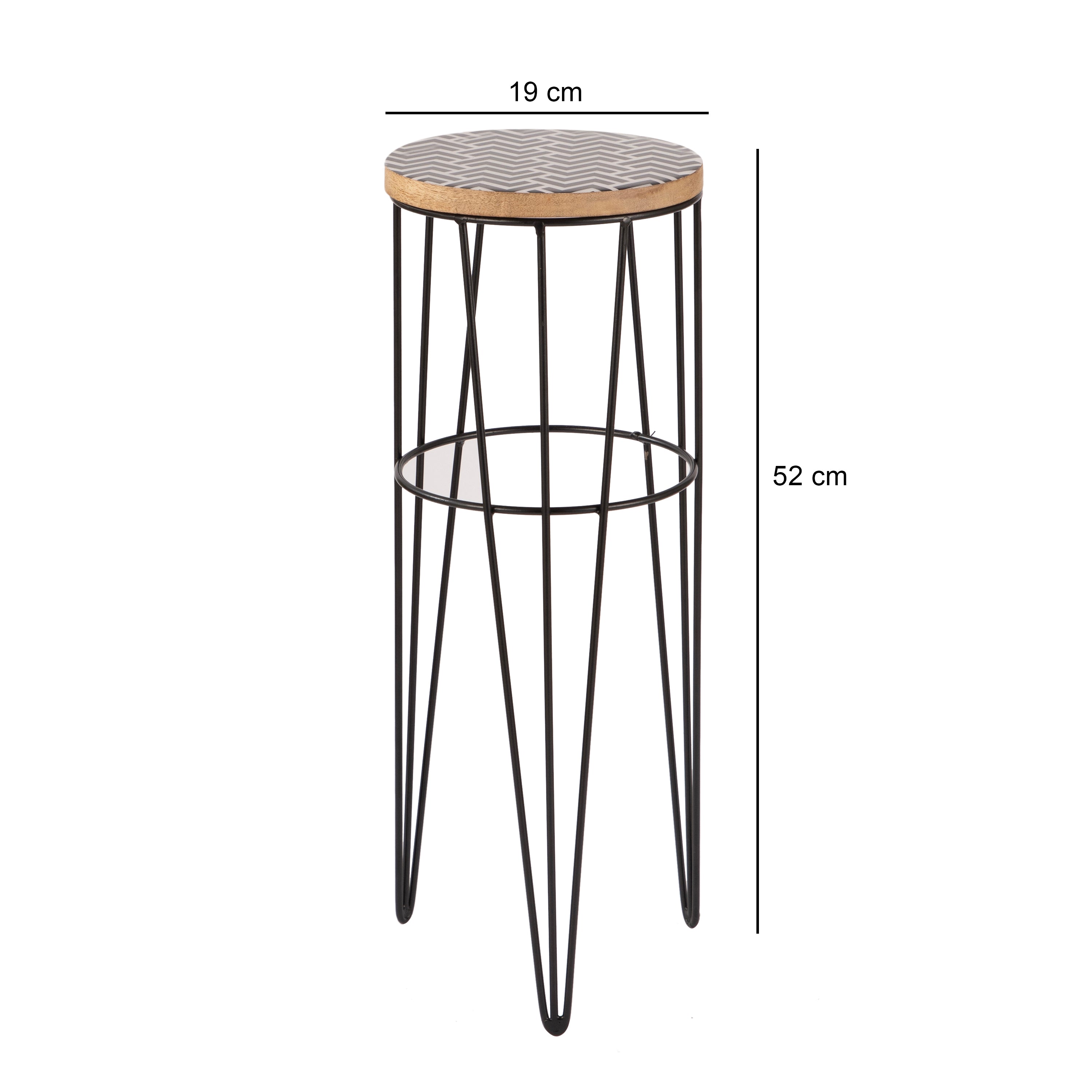 Chevron Pattern Accent Side Table