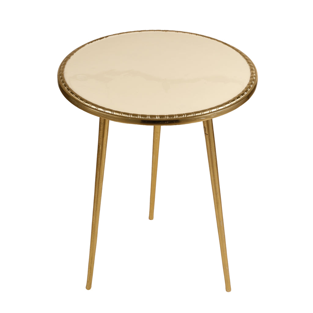 White Gloss Round Side Table