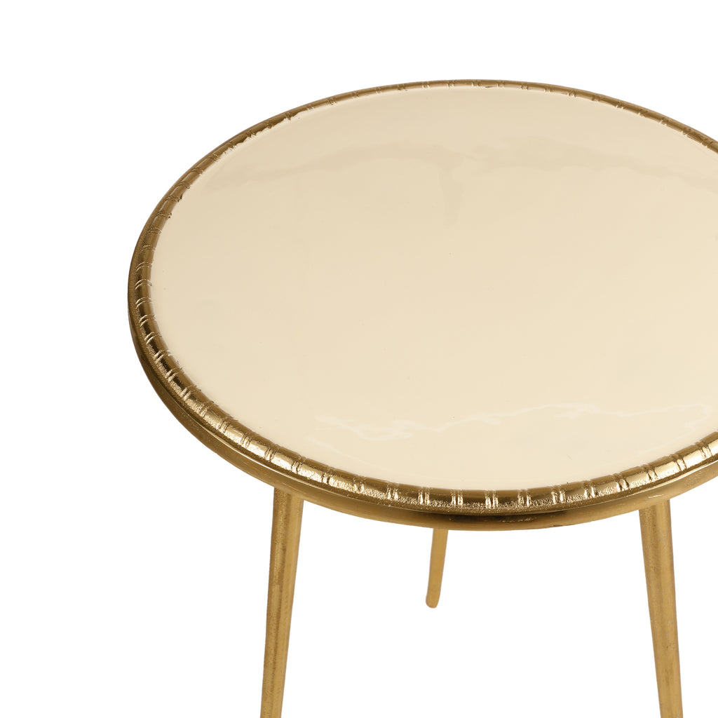 White Gloss Round Side Table