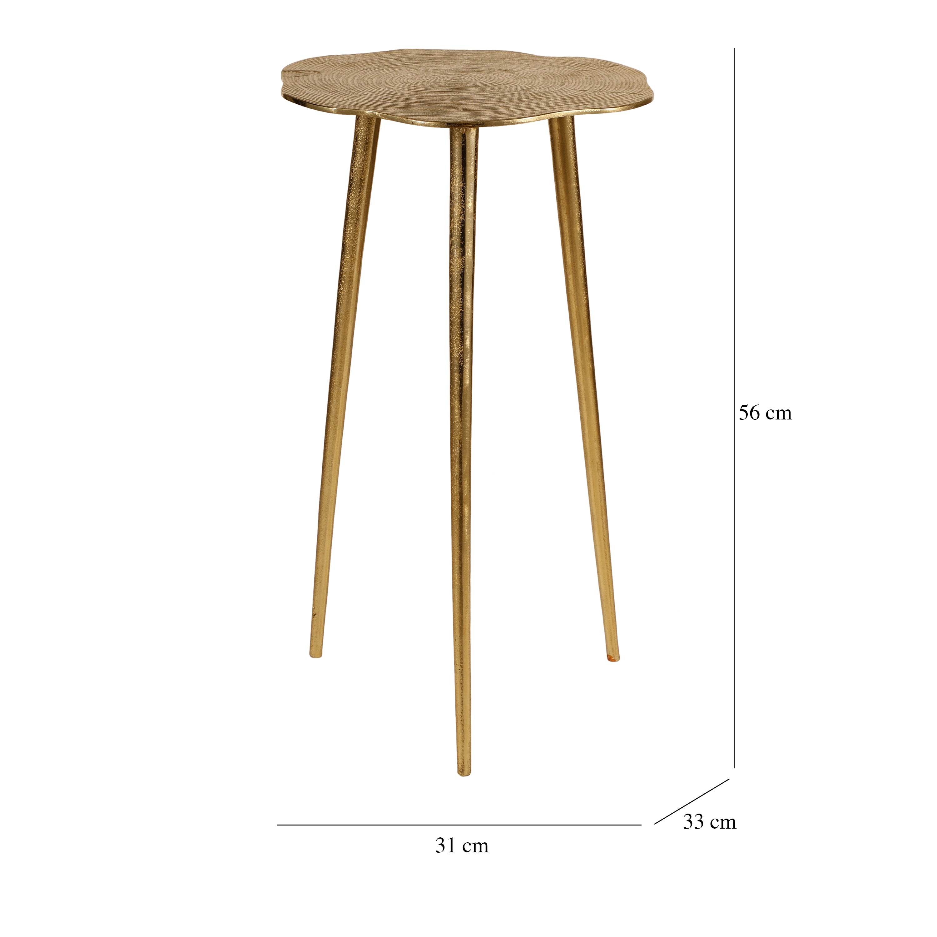 Floral Edge Gold Side Table