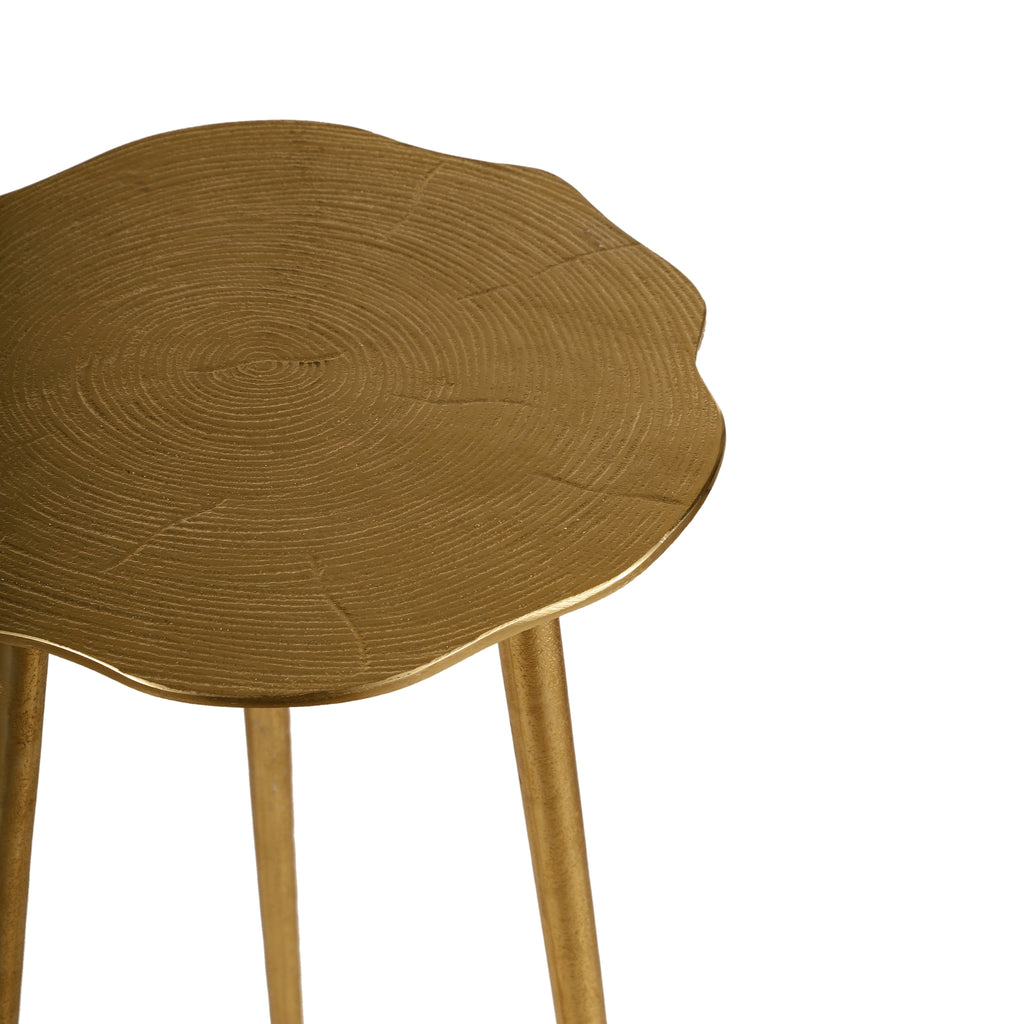 Floral Edge Gold Side Table