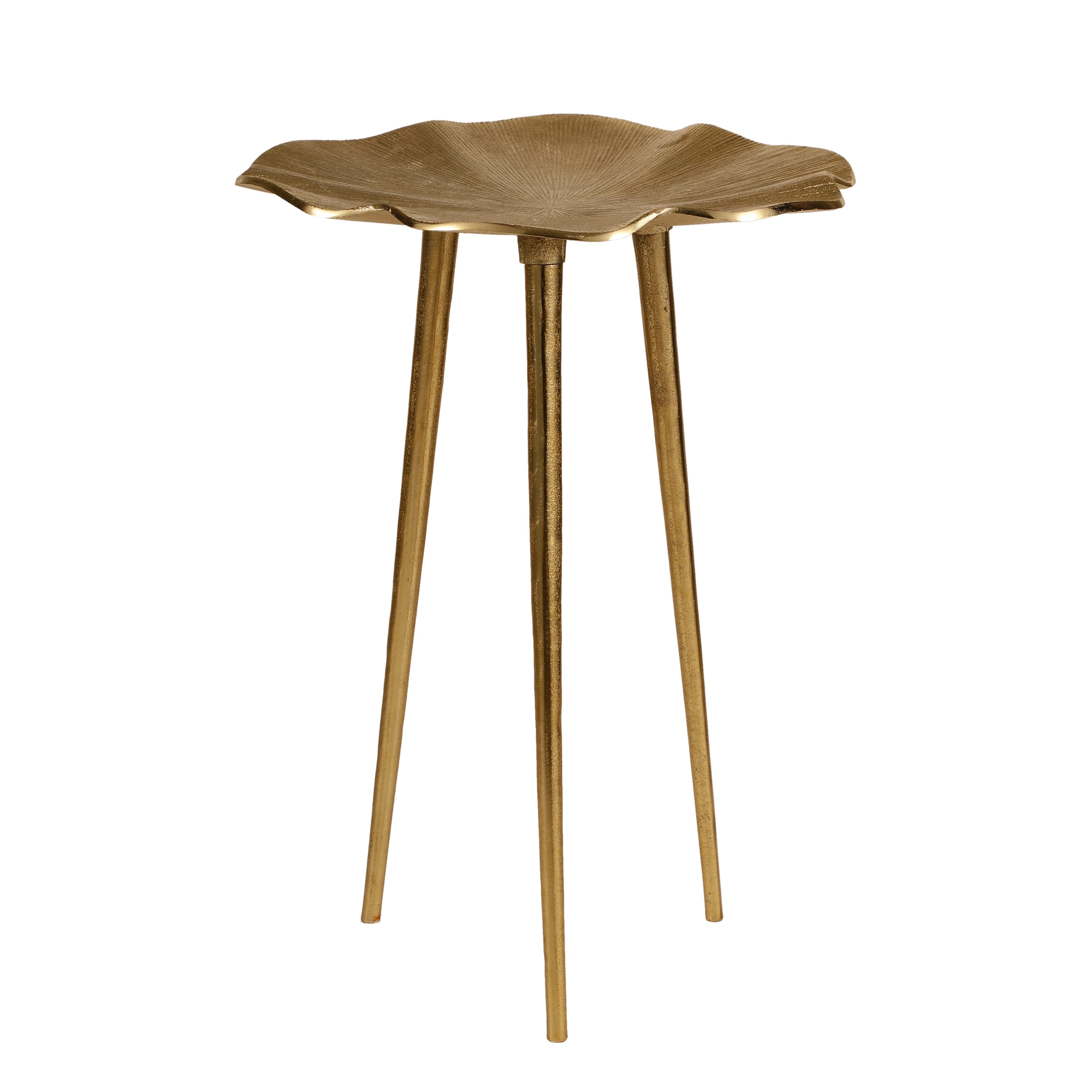 Golden Lotus Metal Side Table