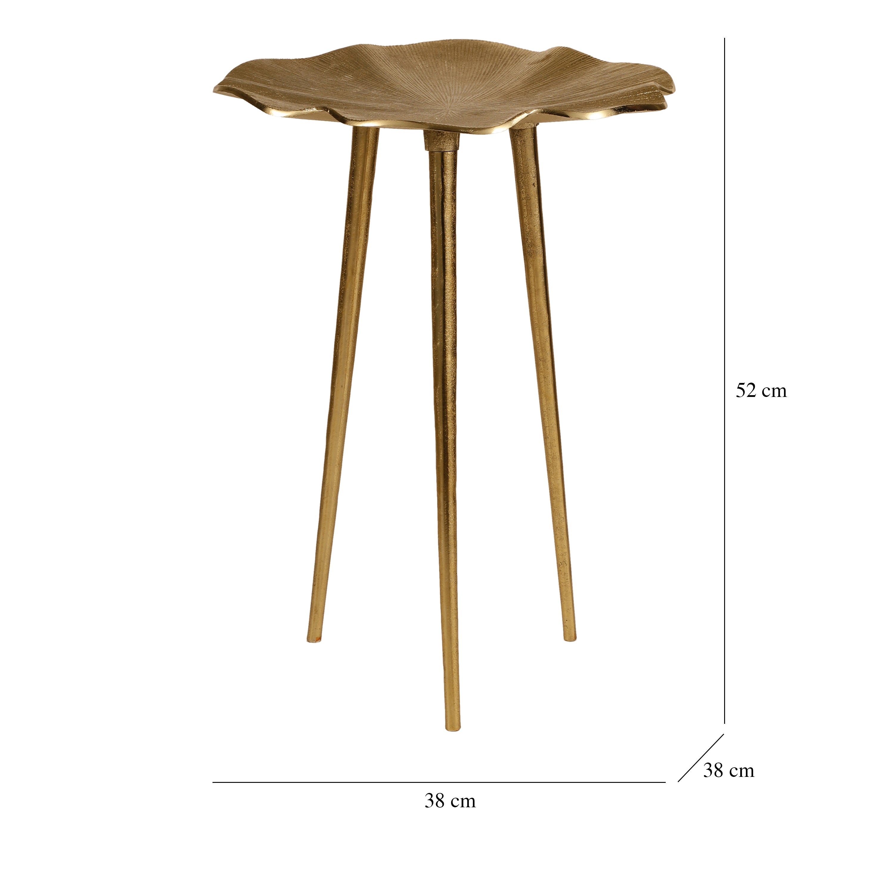 Golden Lotus Metal Side Table
