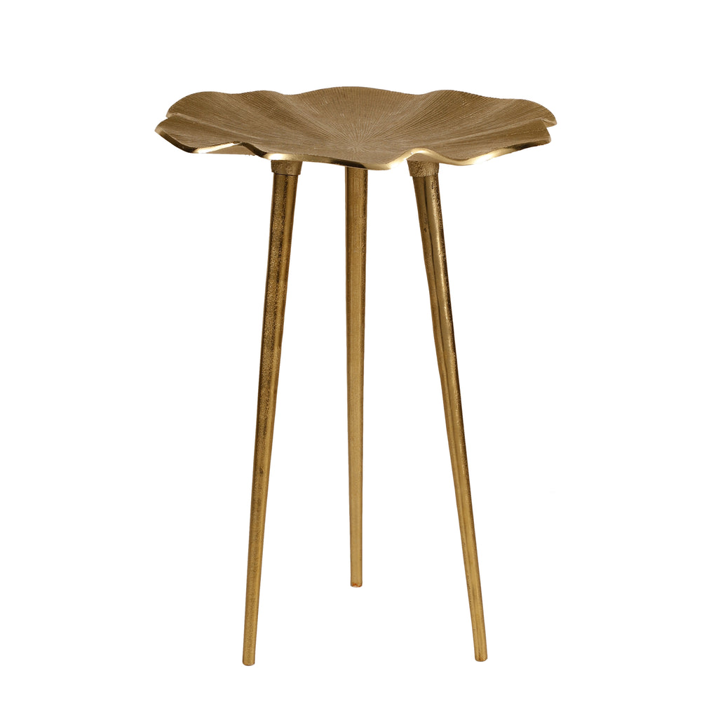 Golden Lotus Metal Side Table