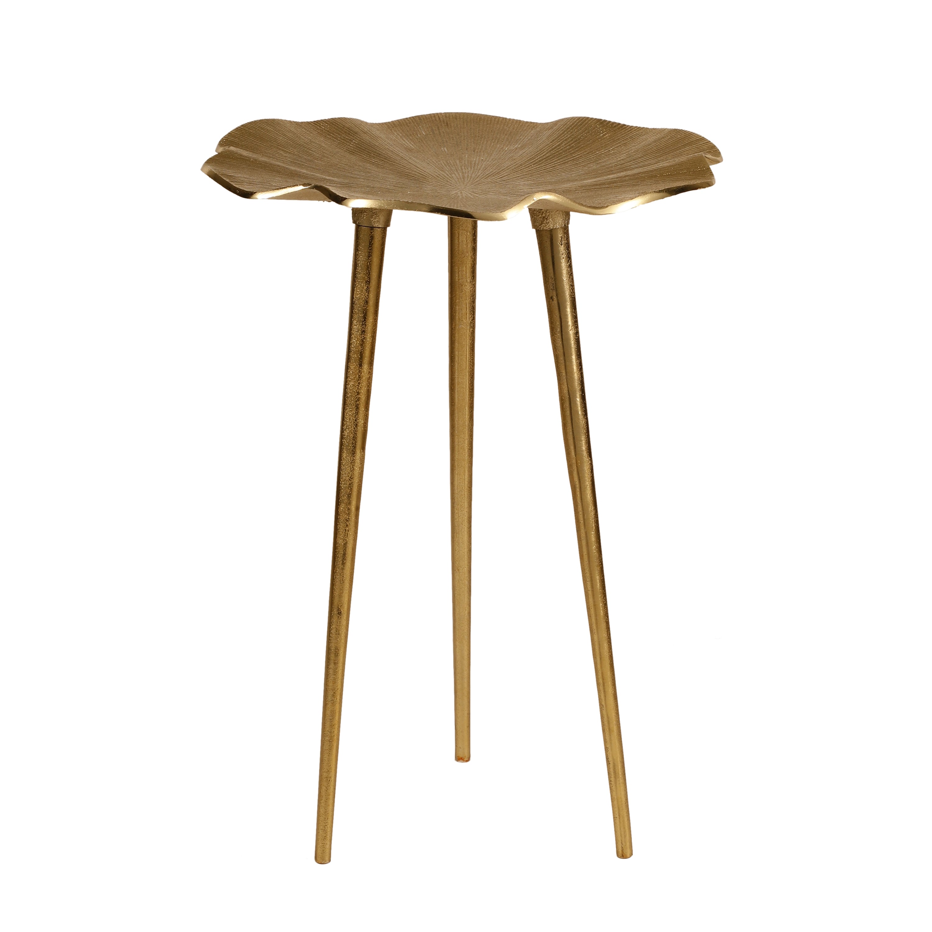 Golden Lotus Metal Side Table