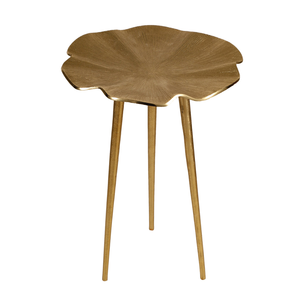 Golden Lotus Metal Side Table