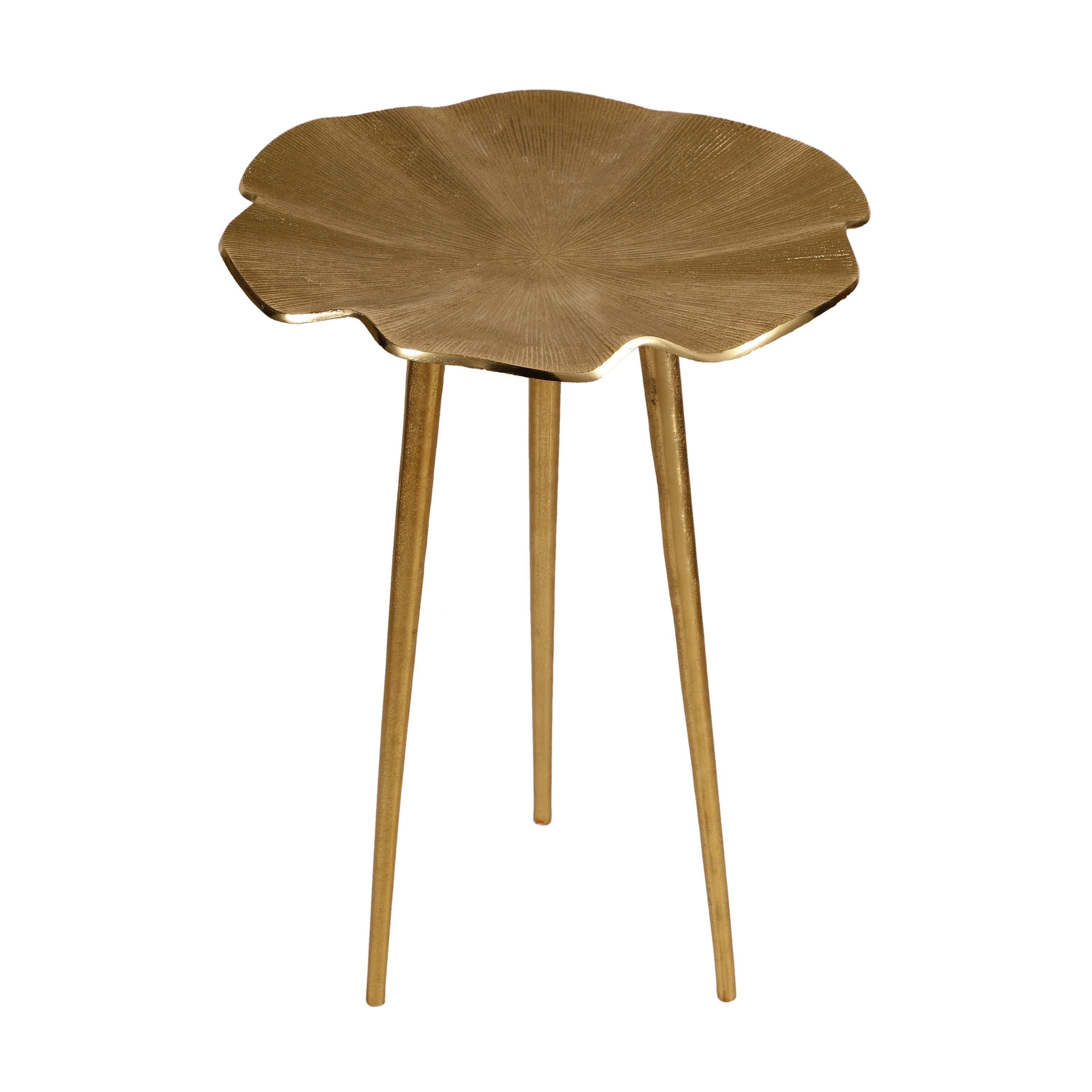 Golden Lotus Metal Side Table
