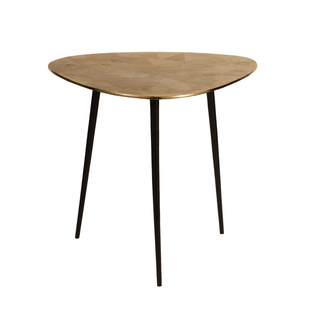 Textured Gold Top Accent Table