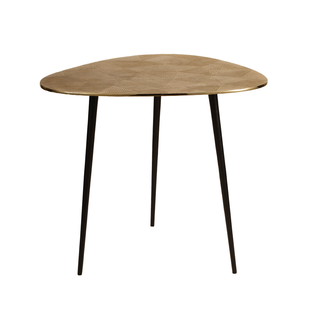 Textured Gold Top Accent Table