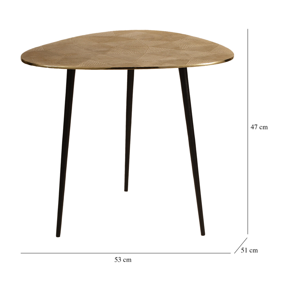 Textured Gold Top Accent Table