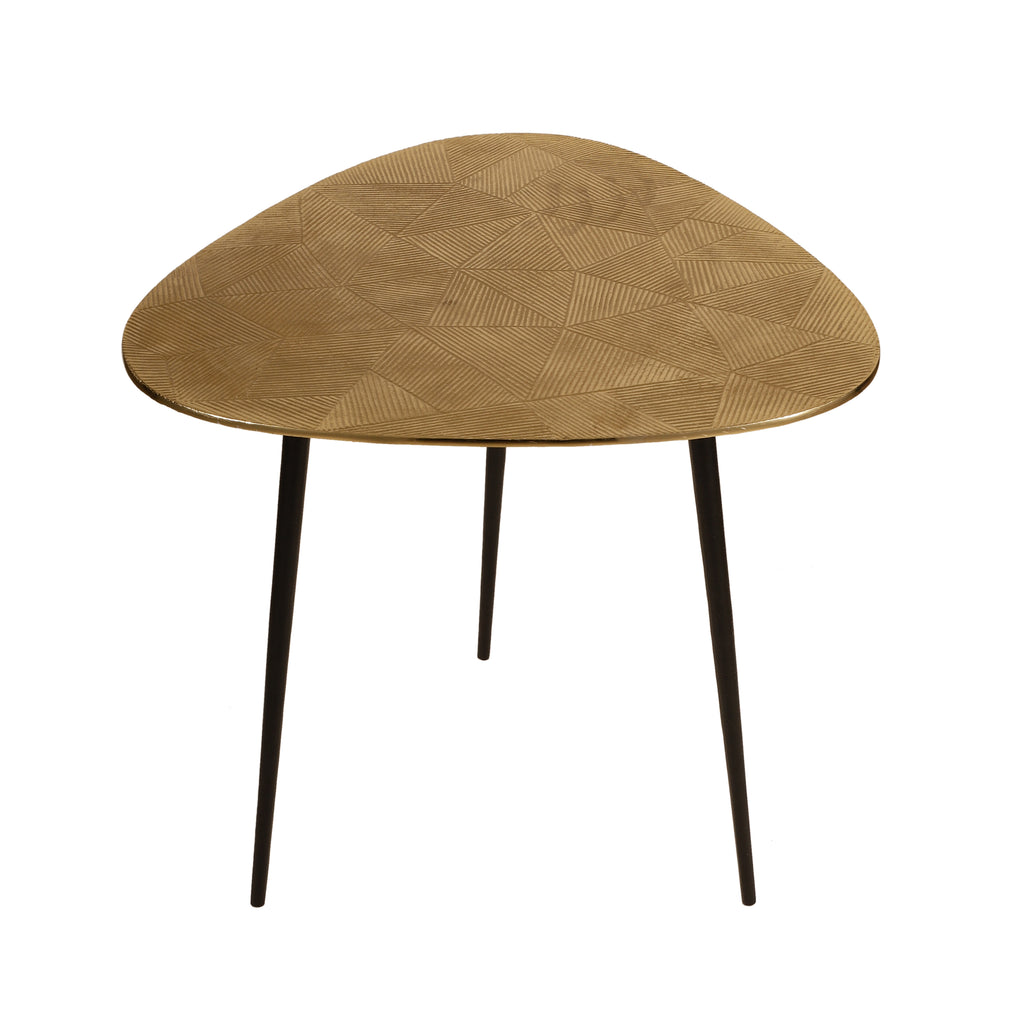 Textured Gold Top Accent Table