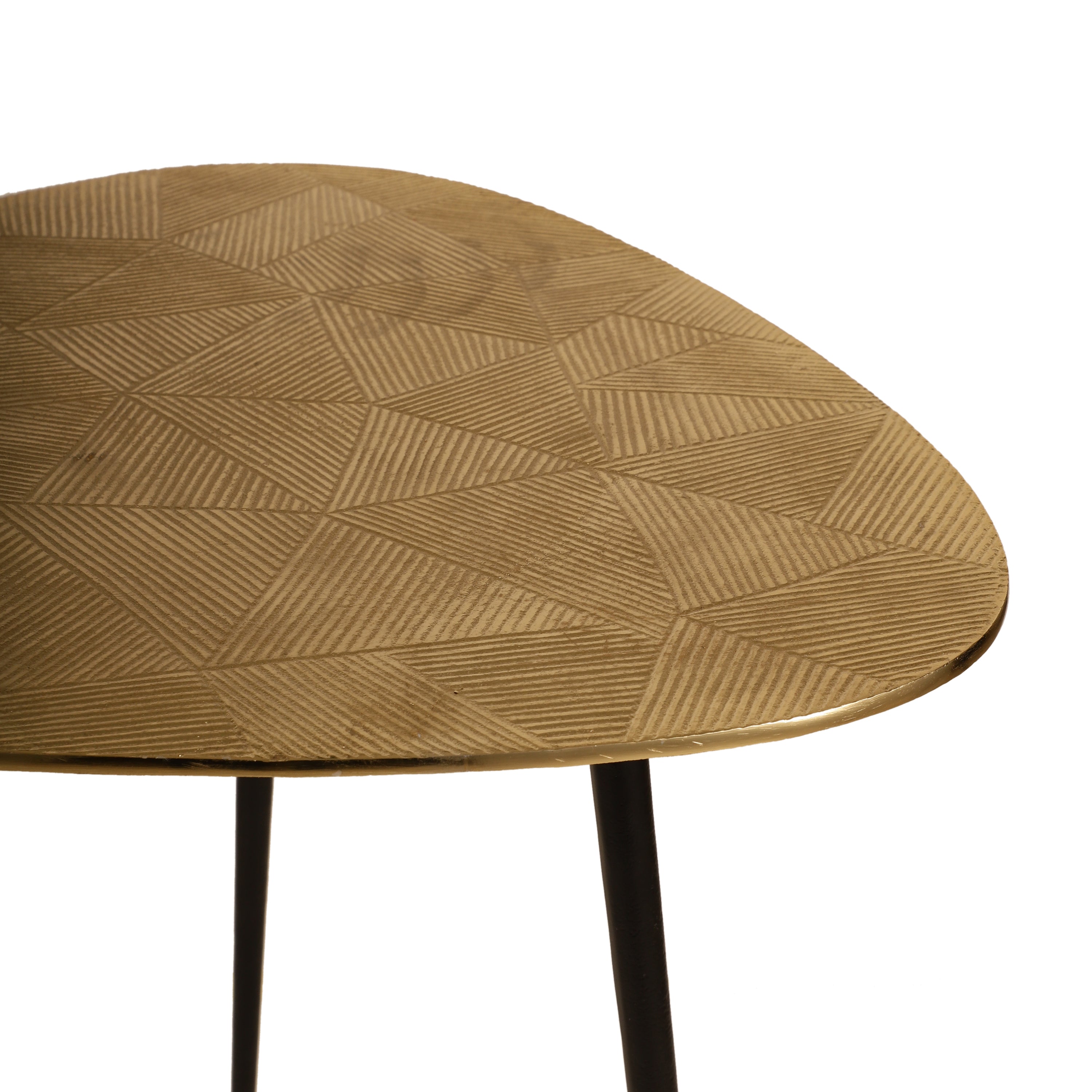 Textured Gold Top Accent Table