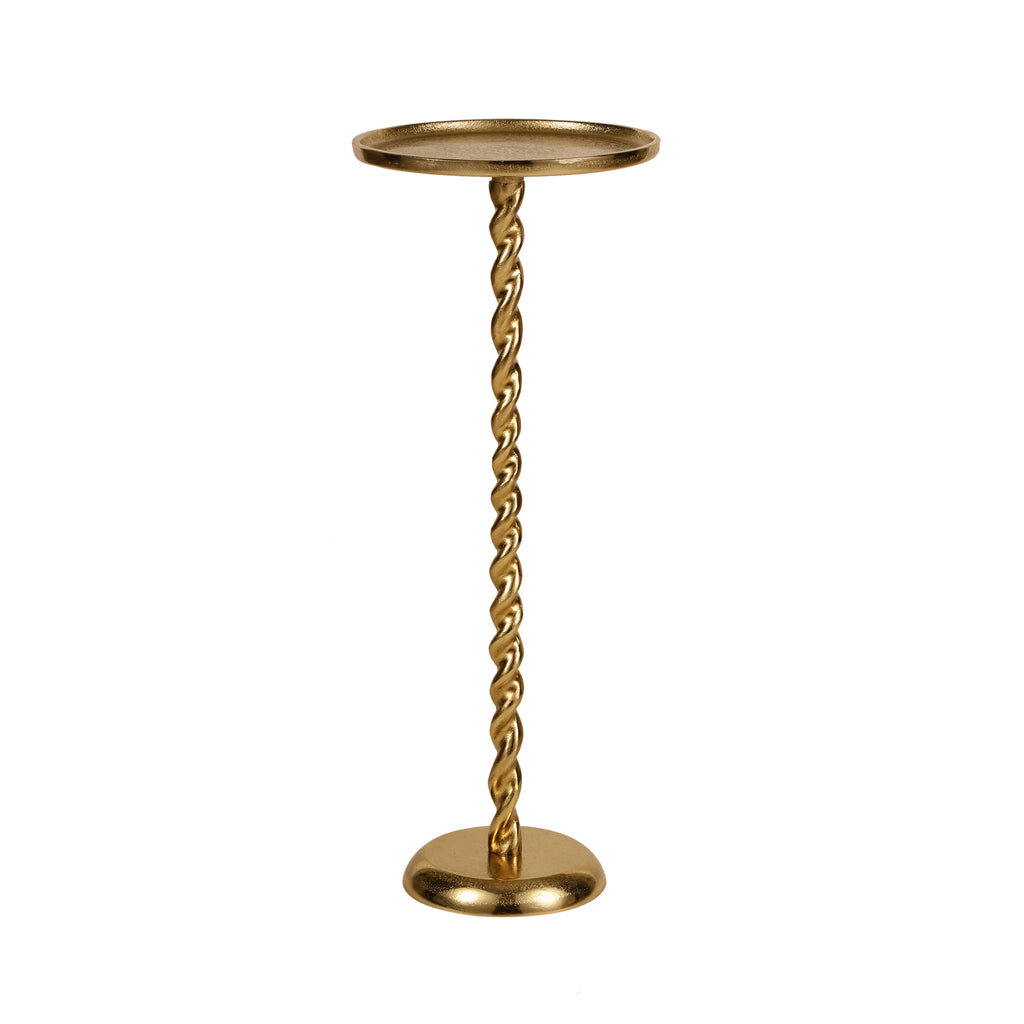 Twisted Gold Metal Accent Table