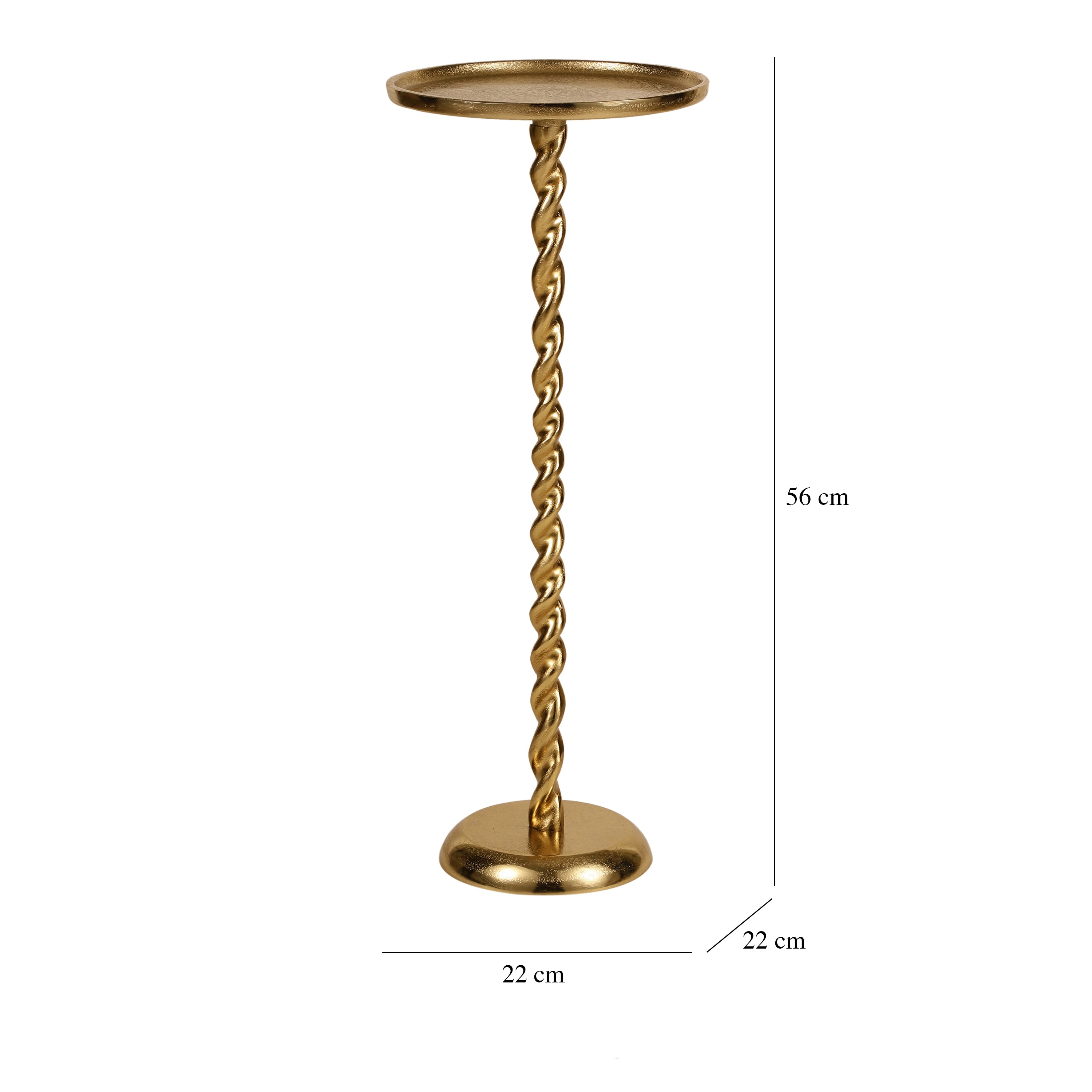 Twisted Gold Metal Accent Table