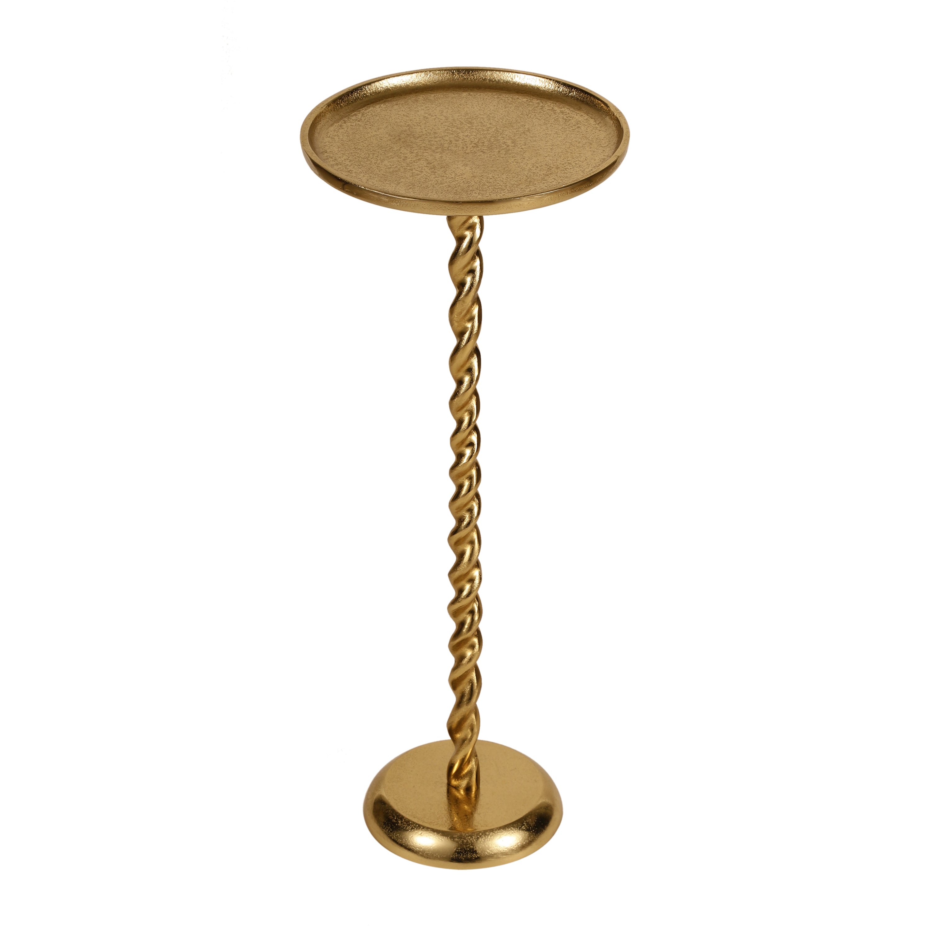Twisted Gold Metal Accent Table