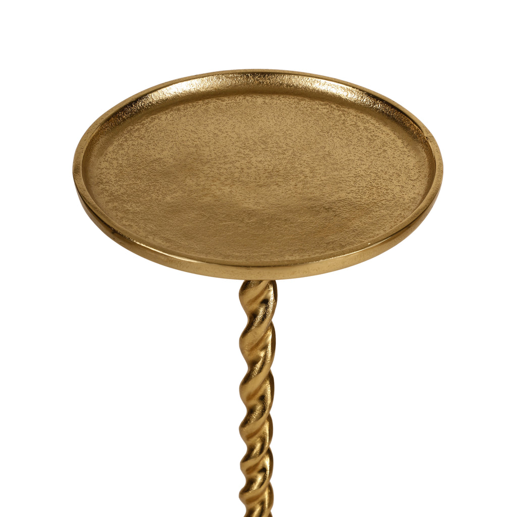 Twisted Gold Metal Accent Table