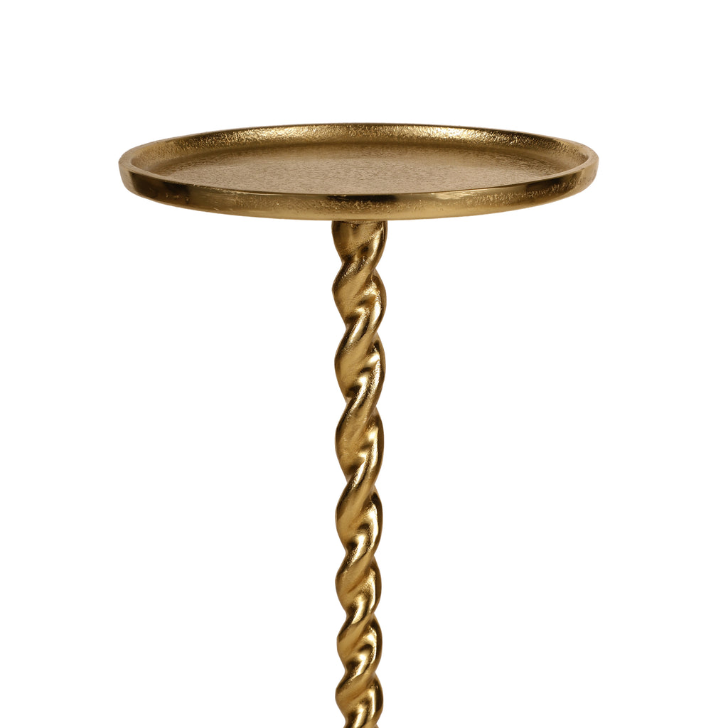 Twisted Gold Metal Accent Table
