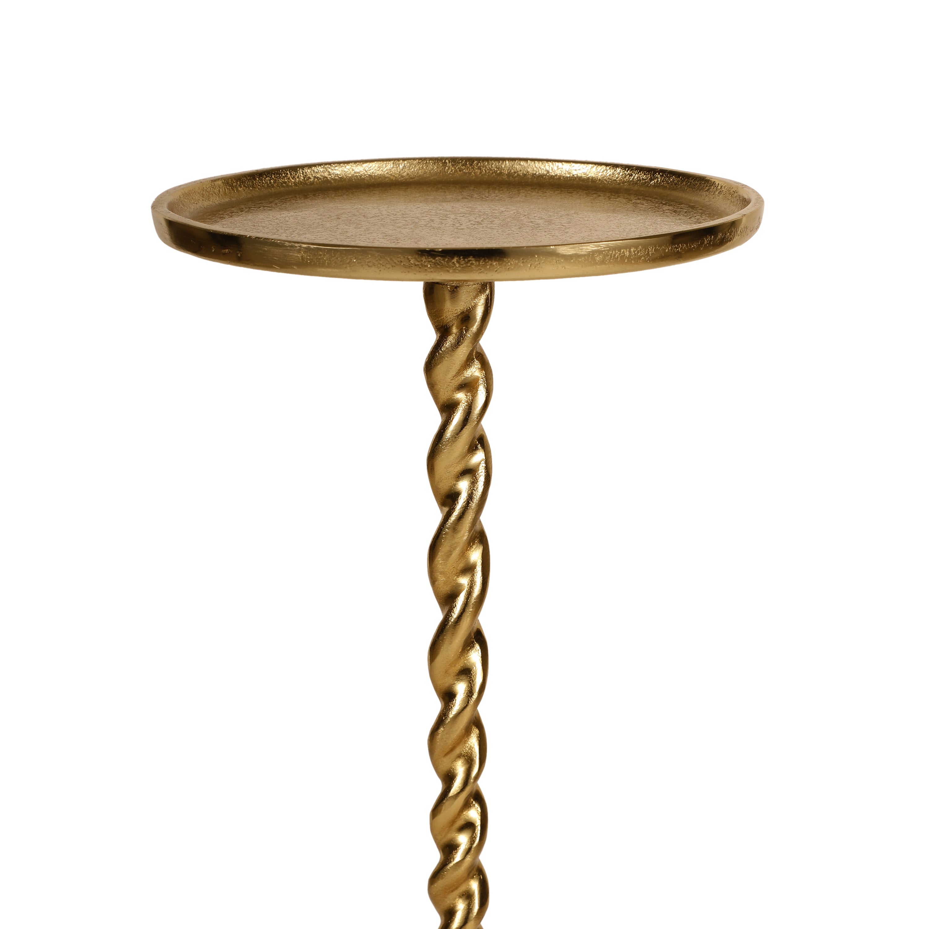 Twisted Gold Metal Accent Table