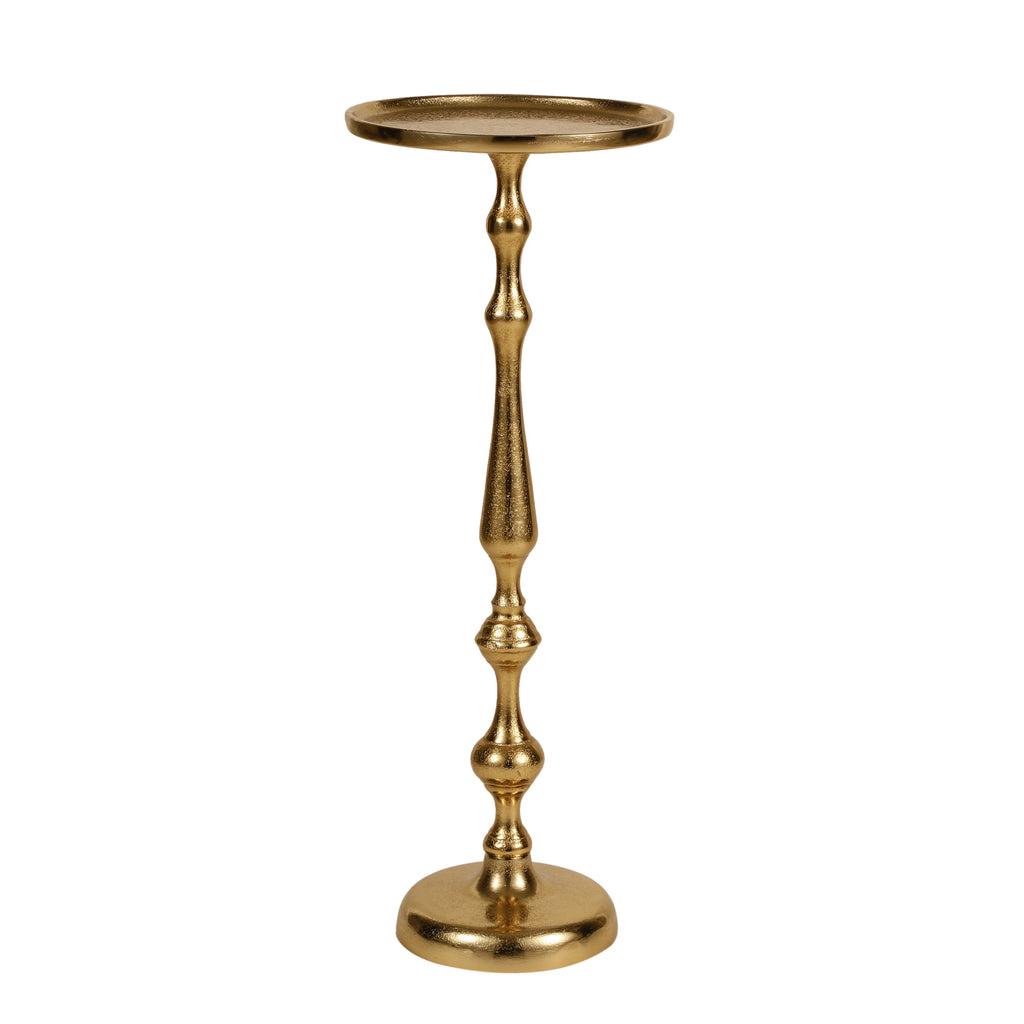 Vintage Gold Pedestal Side Table