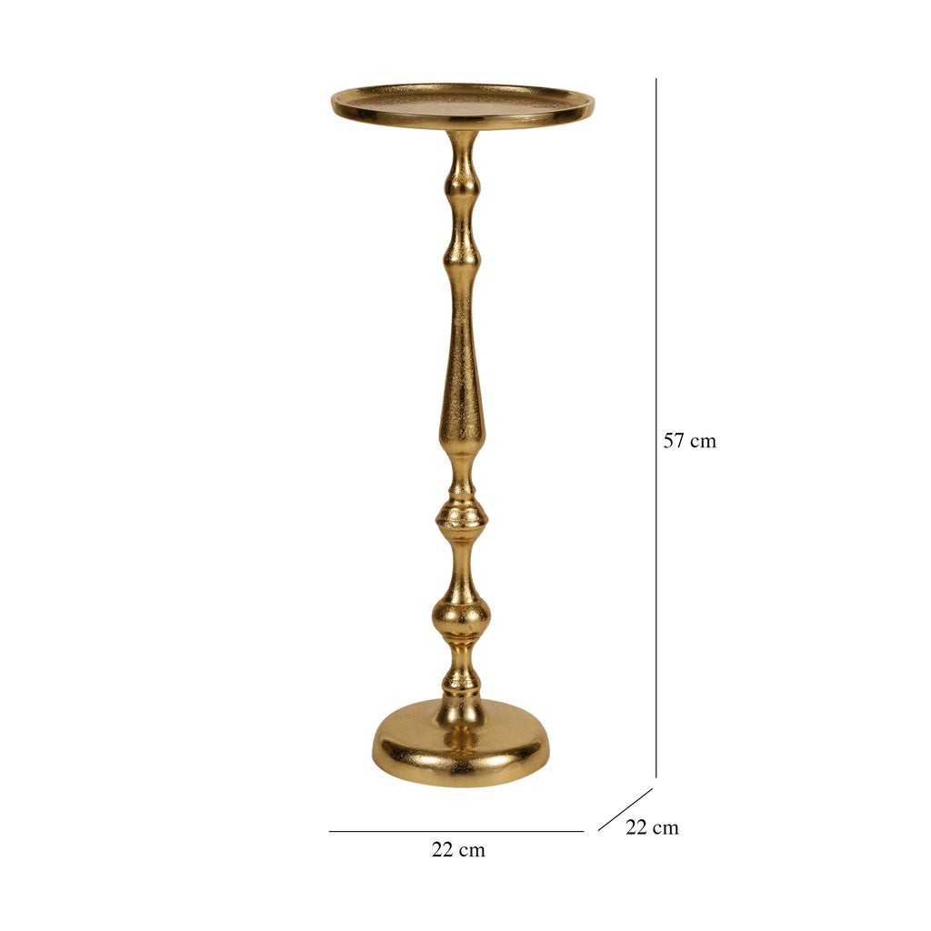 Vintage Gold Pedestal Side Table