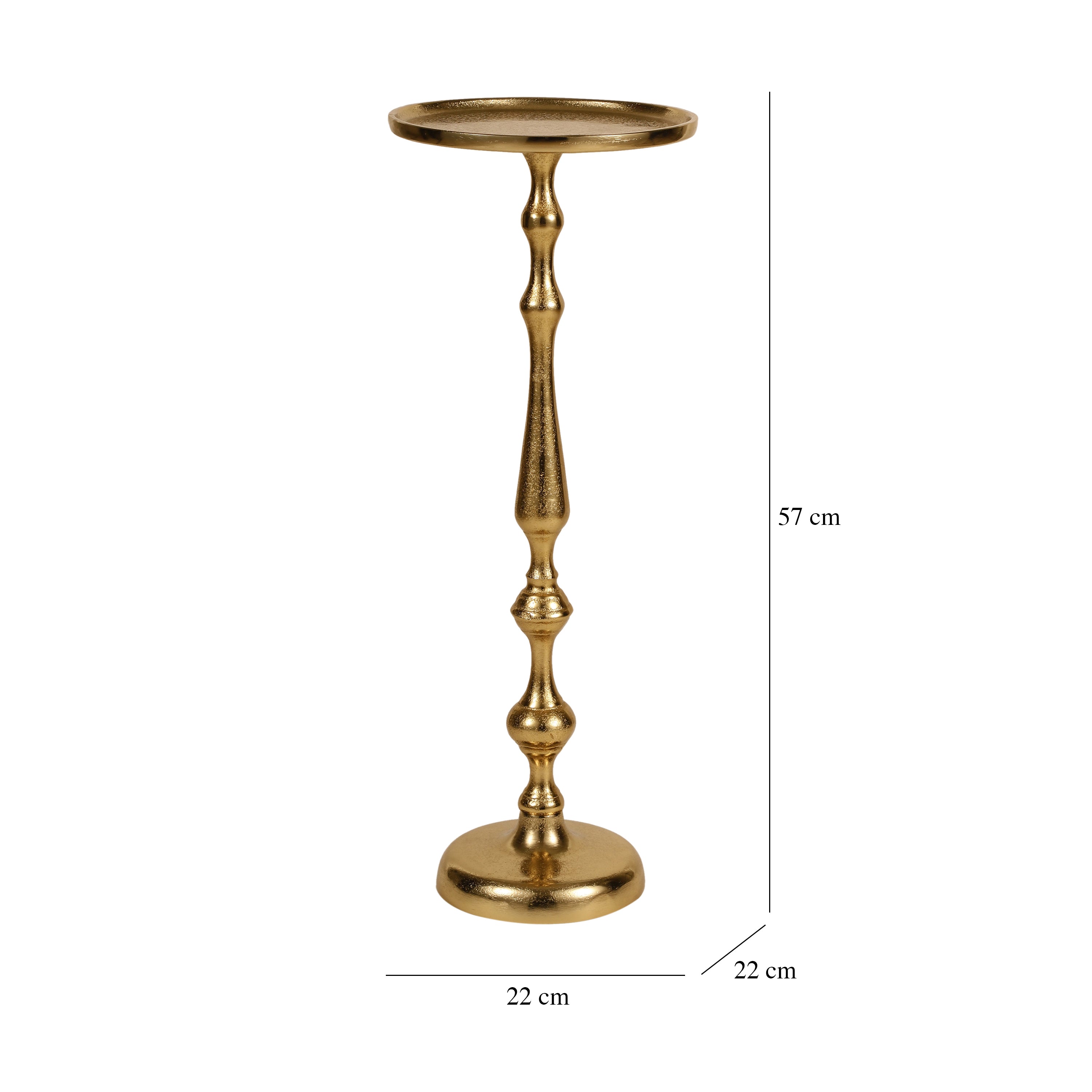 Vintage Gold Pedestal Side Table
