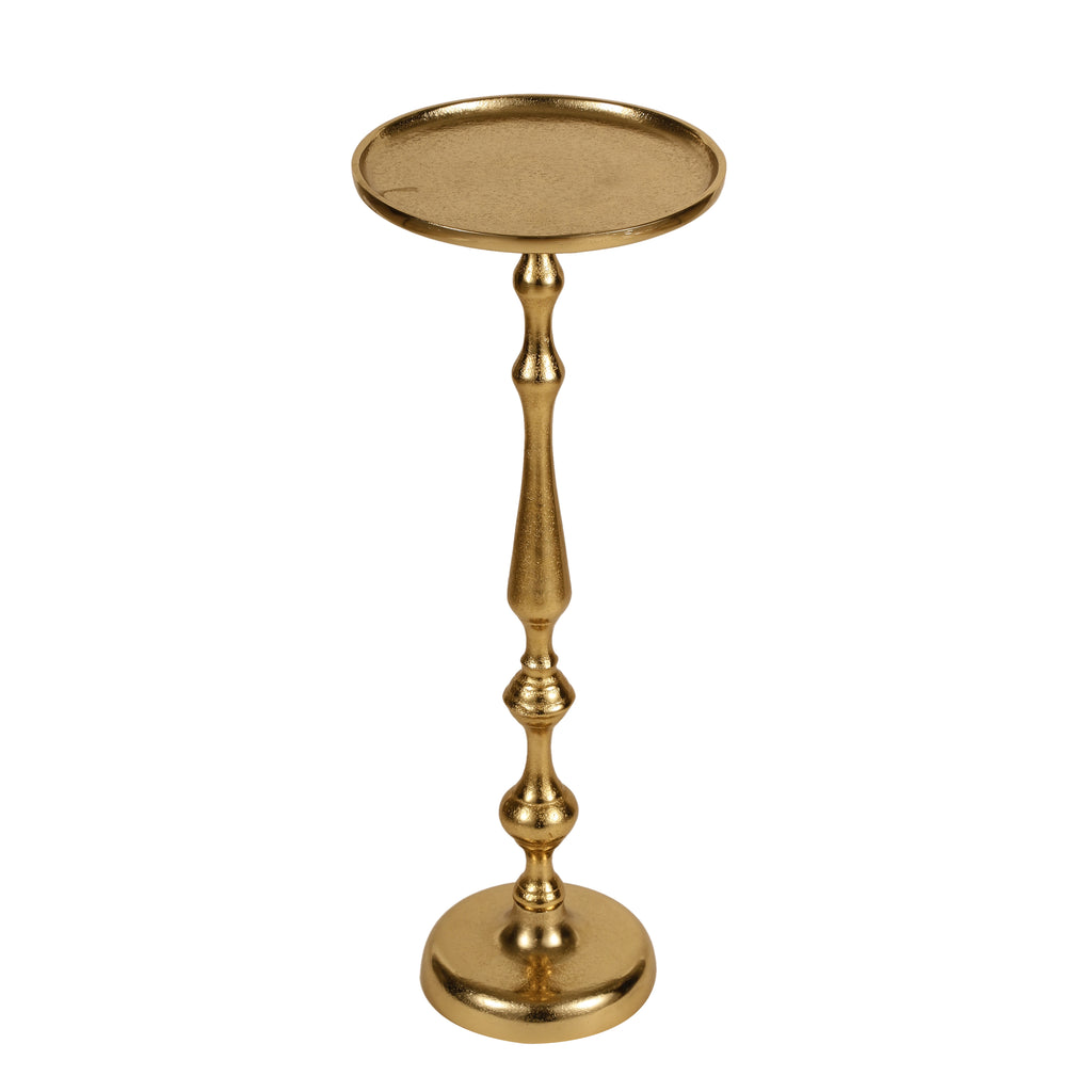 Vintage Gold Pedestal Side Table