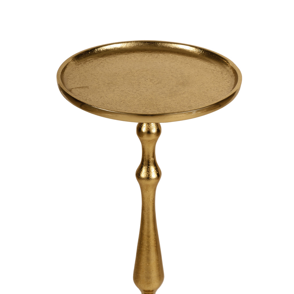 Vintage Gold Pedestal Side Table
