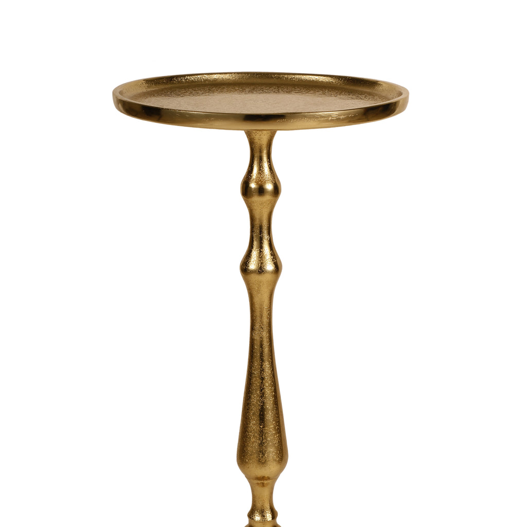 Vintage Gold Pedestal Side Table