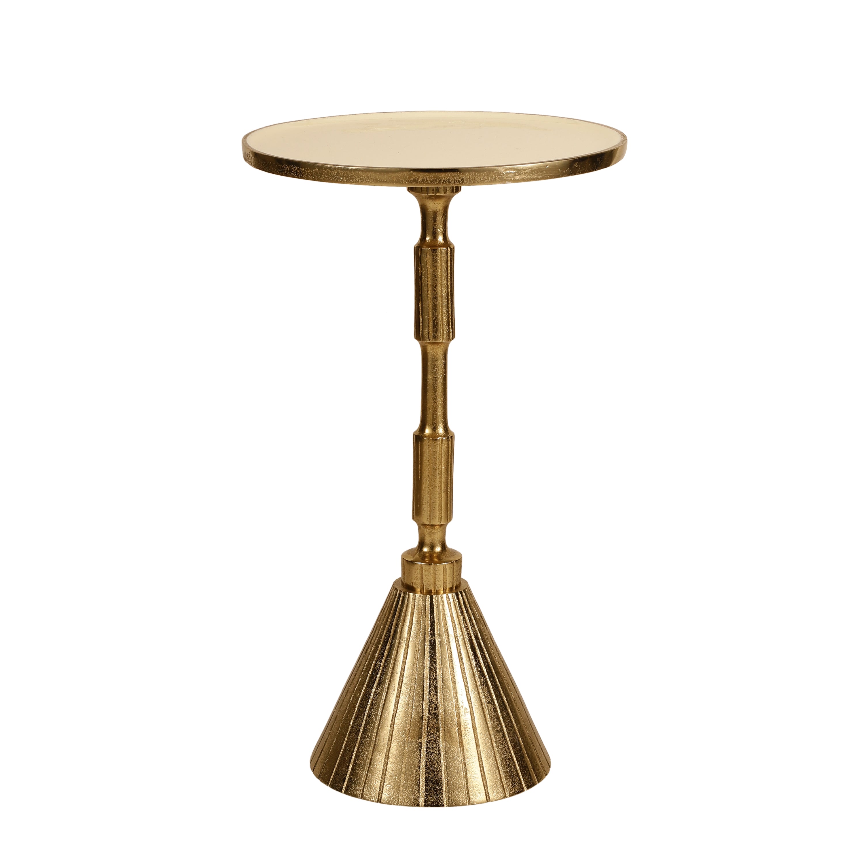 Fluted Pedestal Gold Accent Table