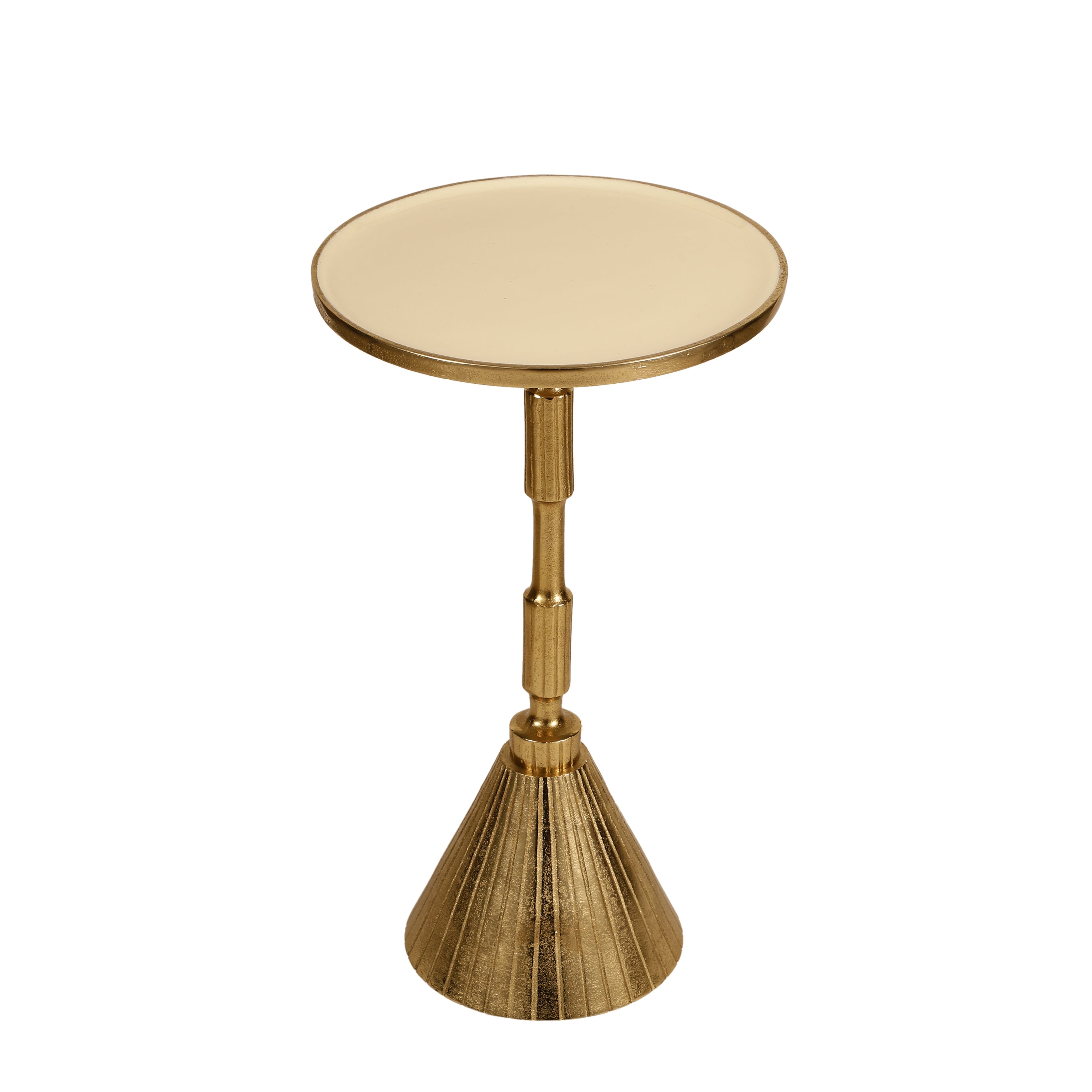 Fluted Pedestal Gold Accent Table