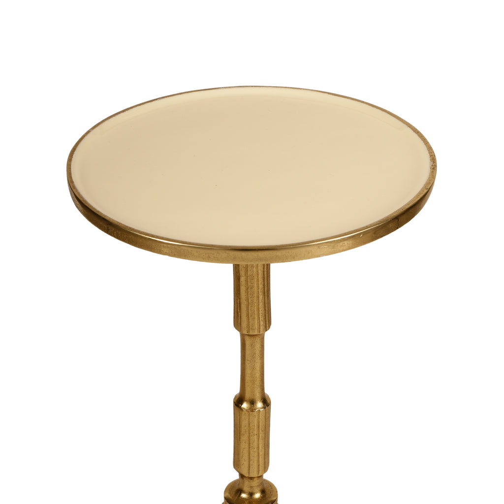 Fluted Pedestal Gold Accent Table