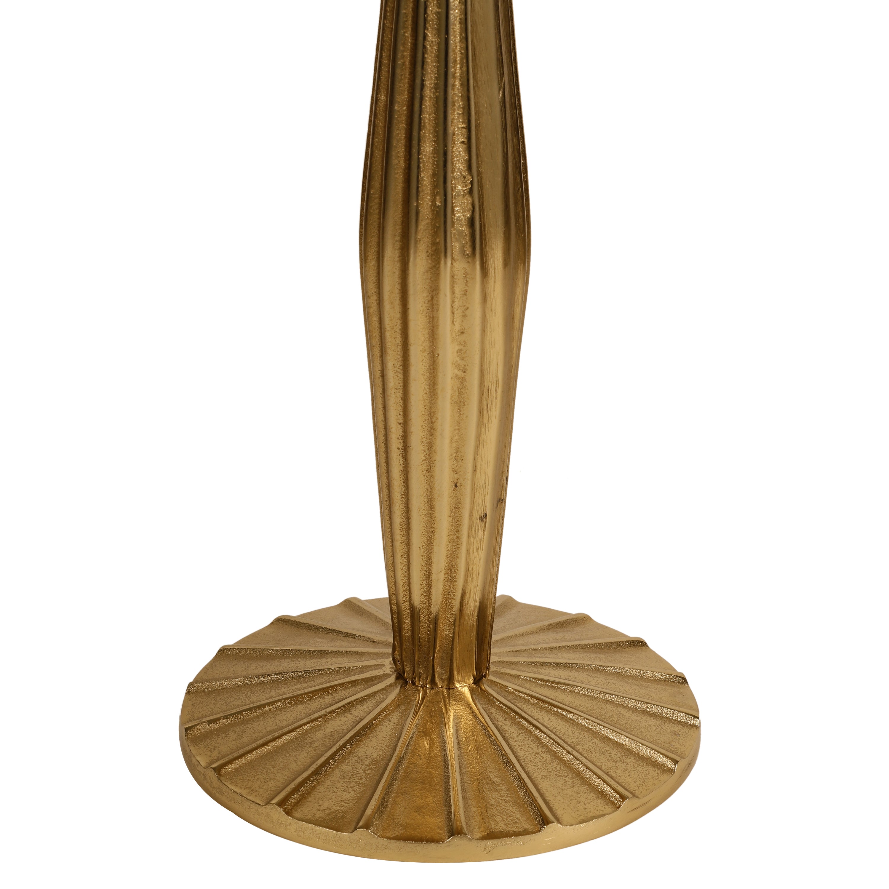 Fluted Gold Pedestal Side Table Large
