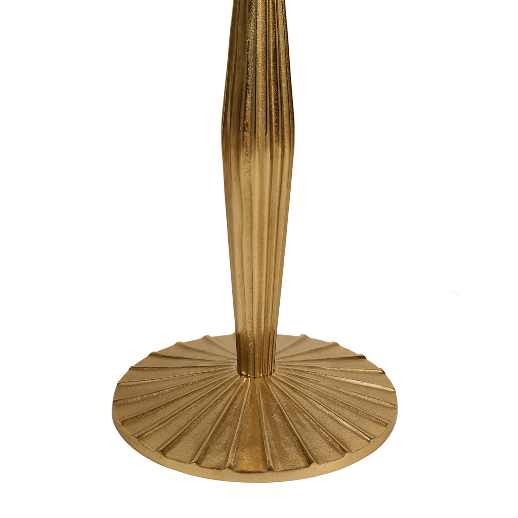 Fluted Gold Pedestal Side Table Small