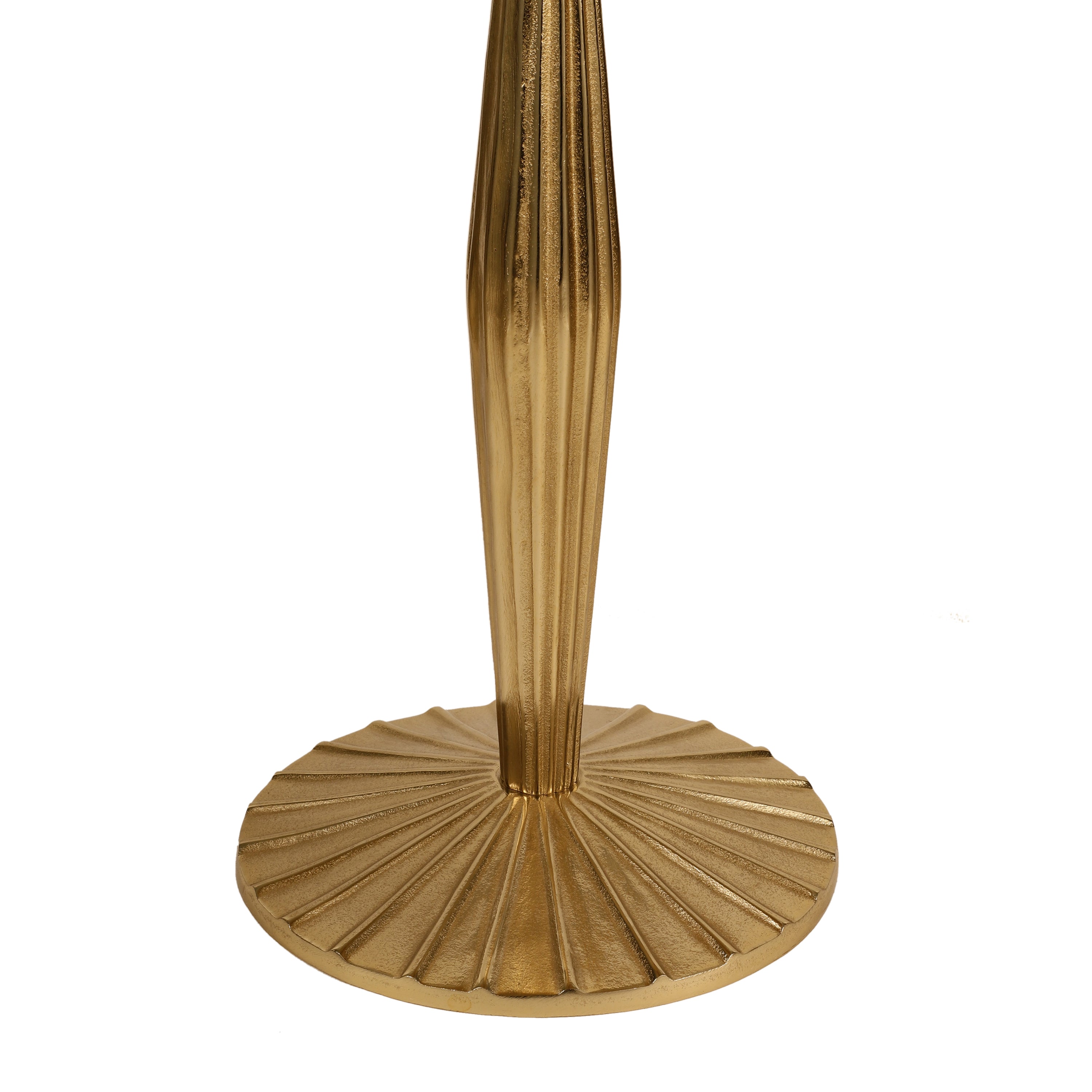Fluted Gold Pedestal Side Table Small