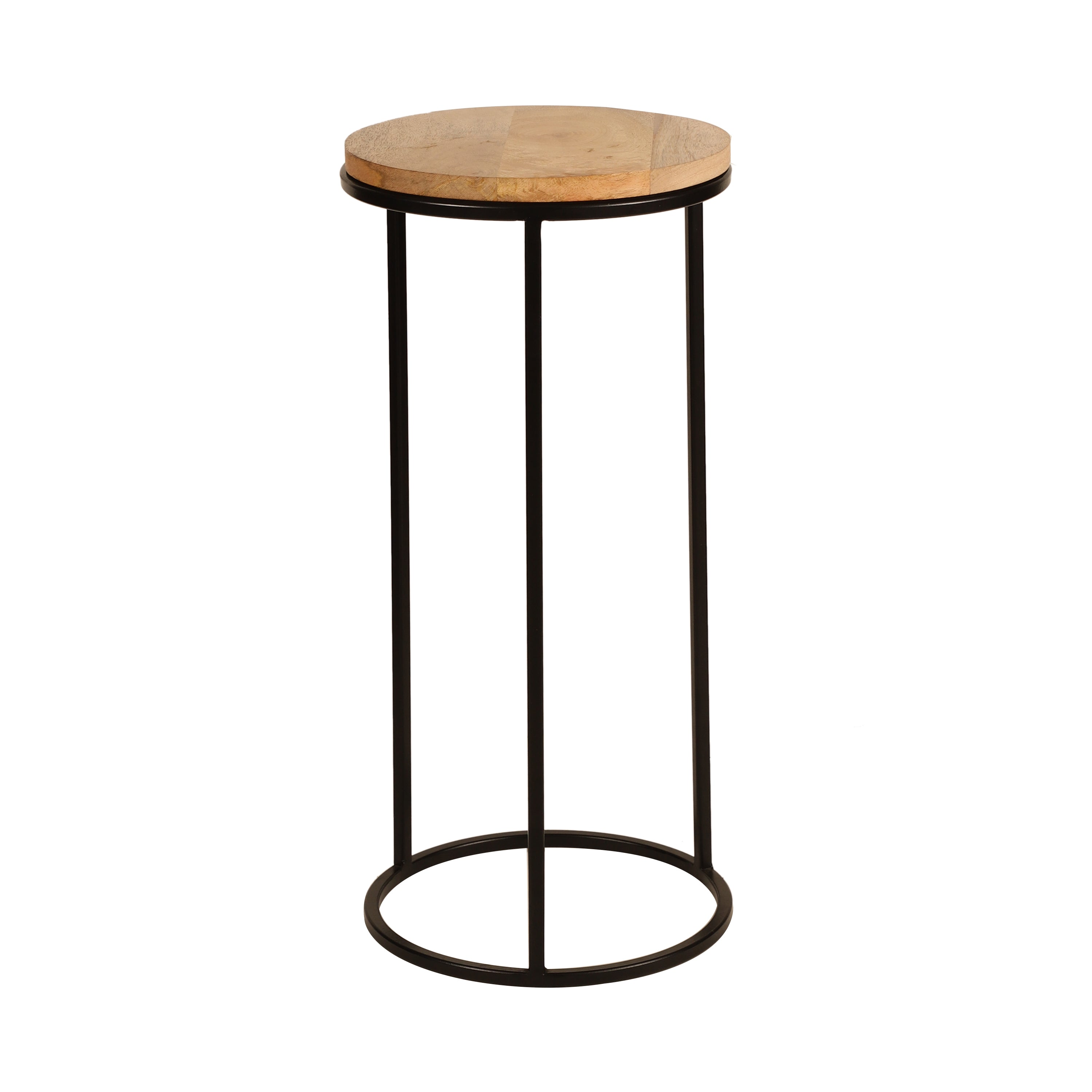 Minimal Round Wooden Accent Table Large
