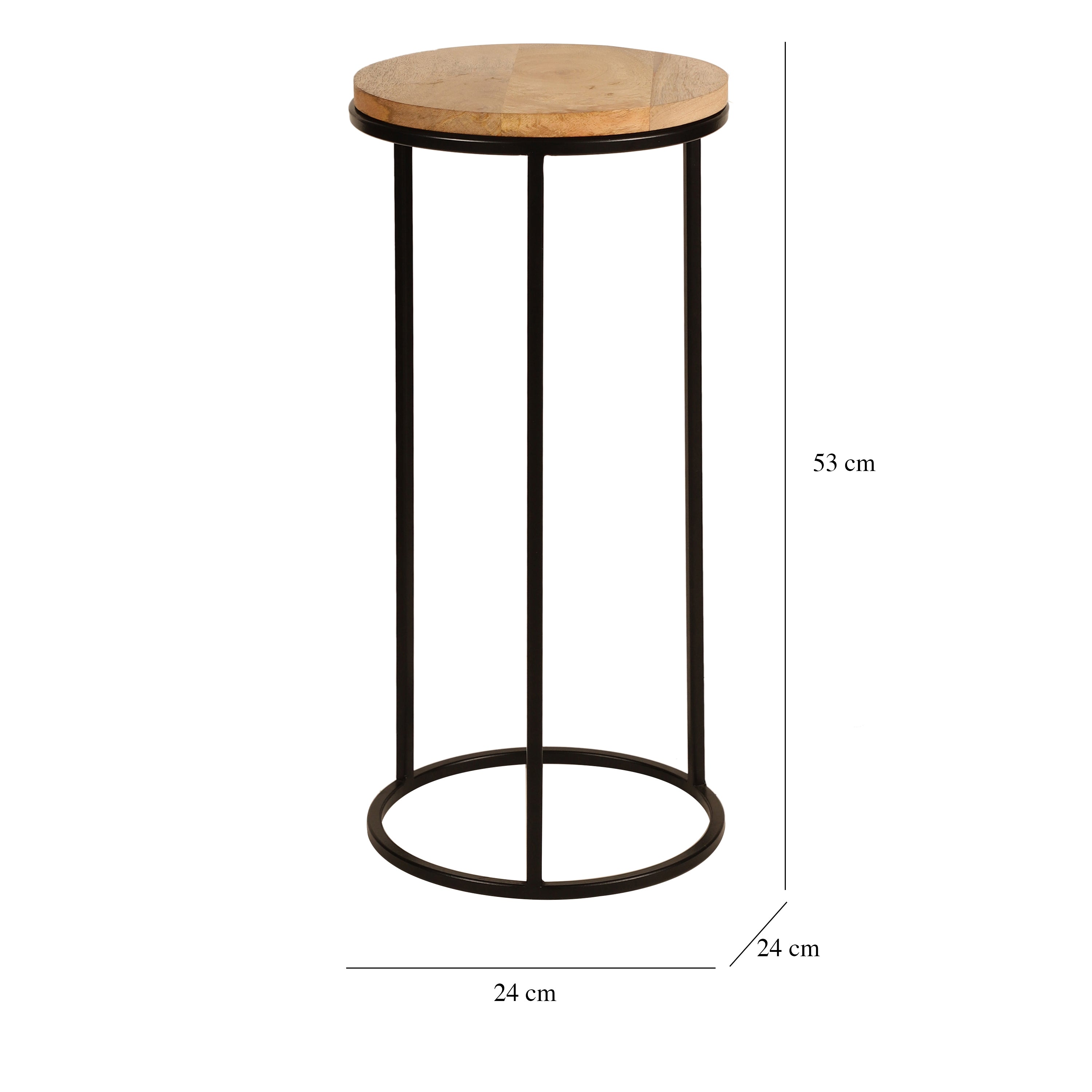 Minimal Round Wooden Accent Table Large