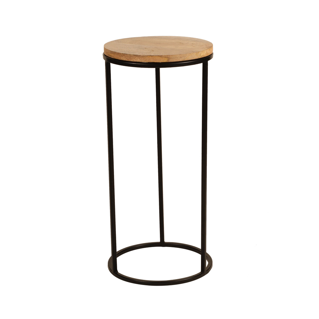 Minimal Round Wooden Accent Table Large